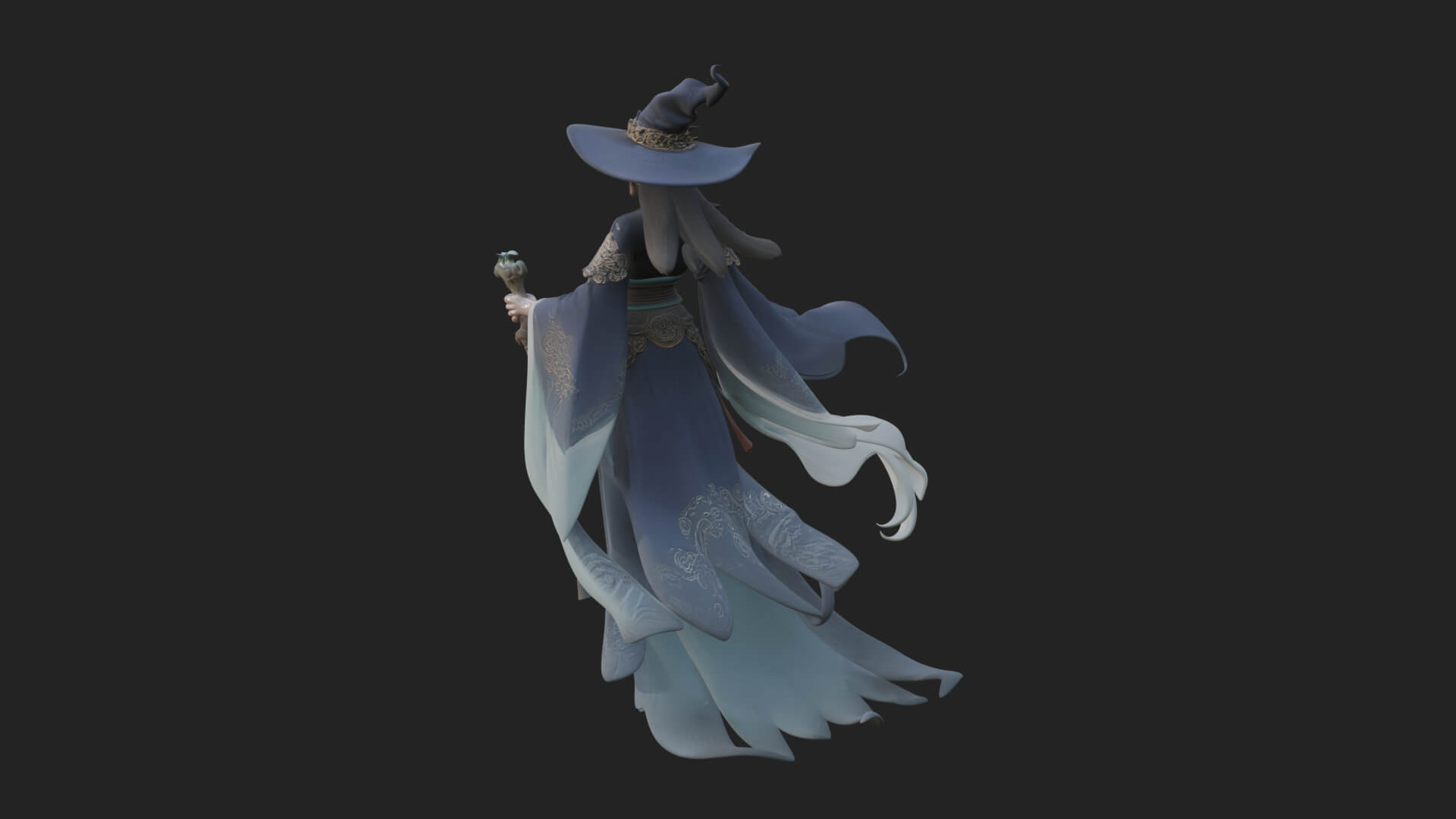 Witch Hat Sorcerer Statue Design 24 3D Print Model 3D Model