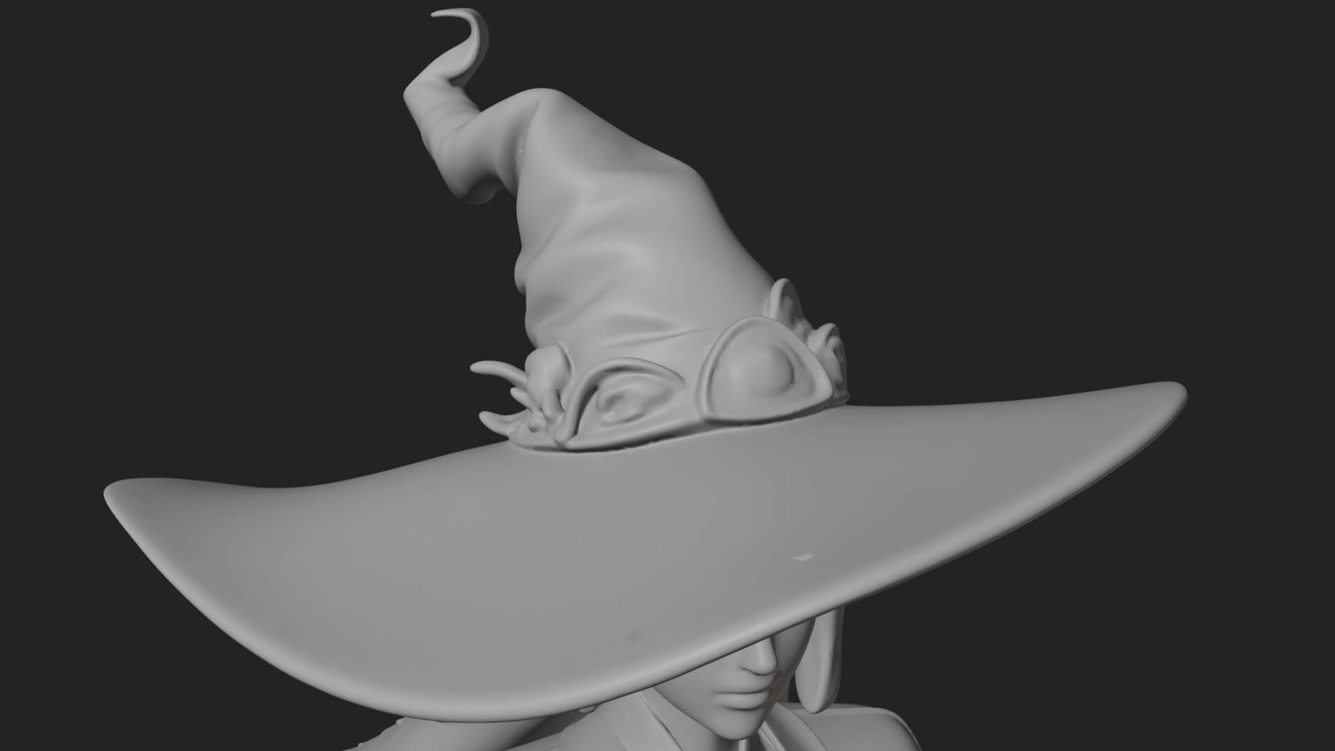 Witch Hat Sorcerer Statue Design 24 3D Print Model 3D Model