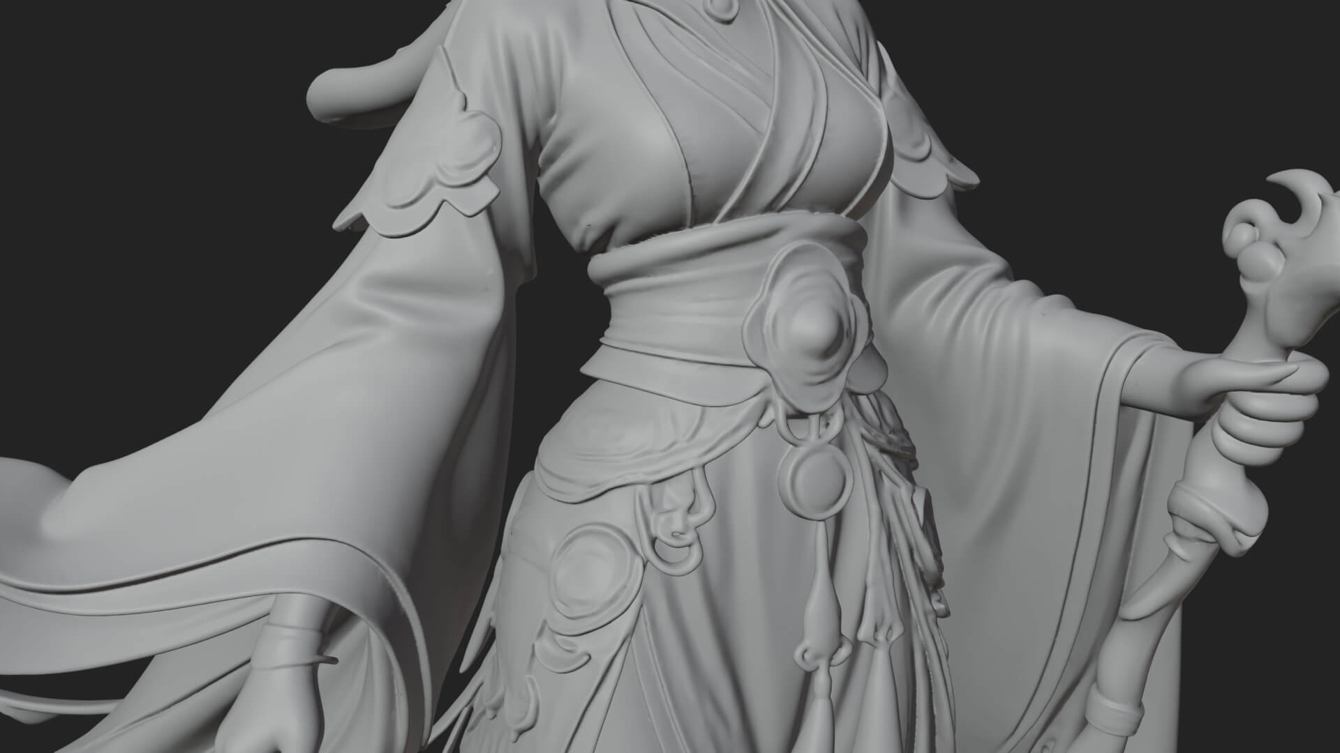 Witch Hat Sorcerer Statue Design 24 3D Print Model 3D Model