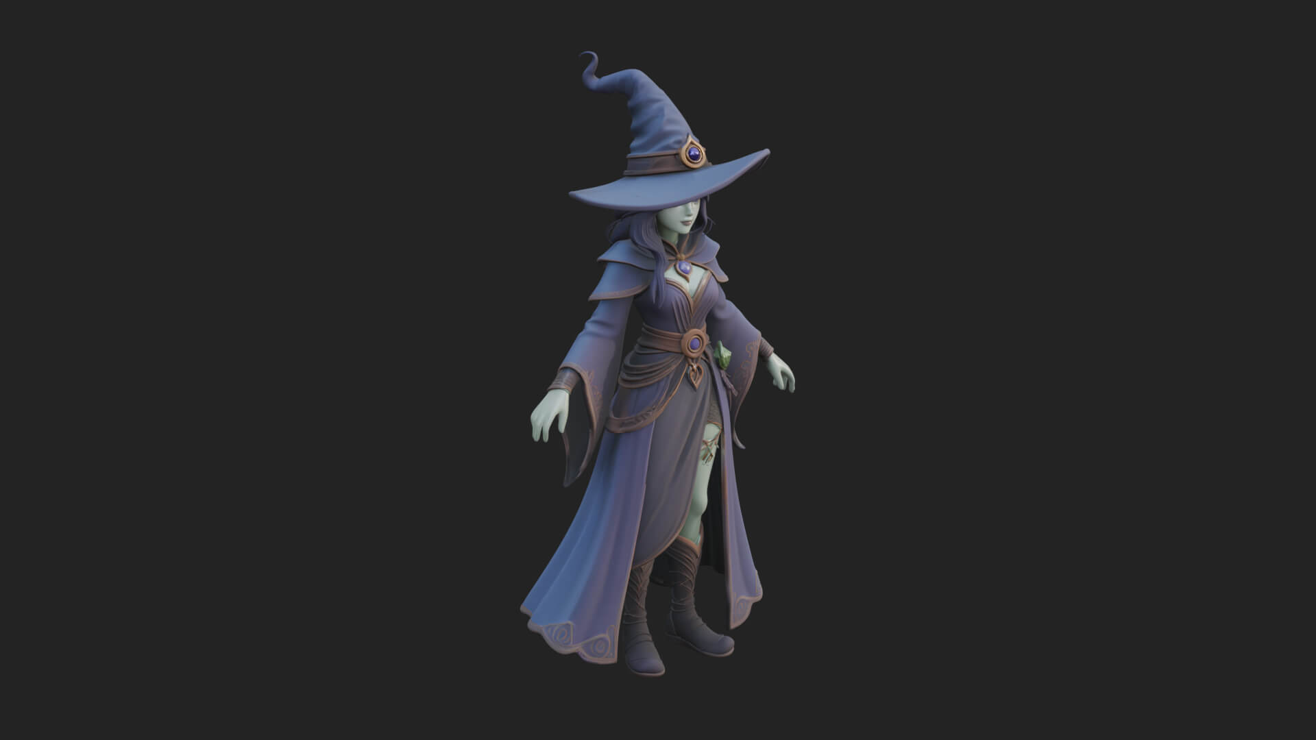 Witch Hat Sorcerer Statue Design 25 3D Print Model 3D Model