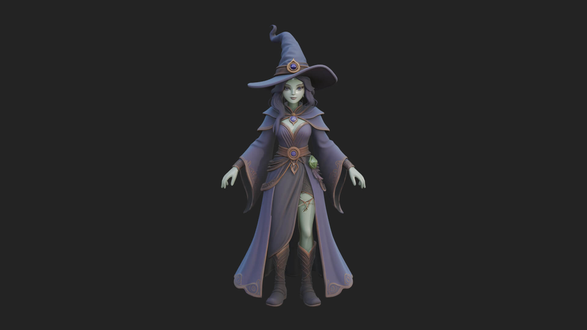 Witch Hat Sorcerer Statue Design 25 3D Print Model 3D Model