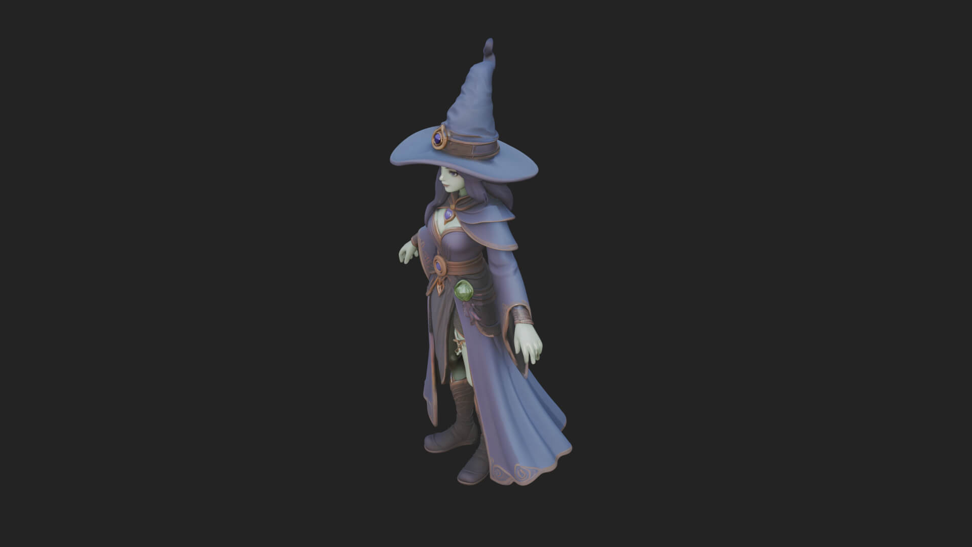 Witch Hat Sorcerer Statue Design 25 3D Print Model 3D Model