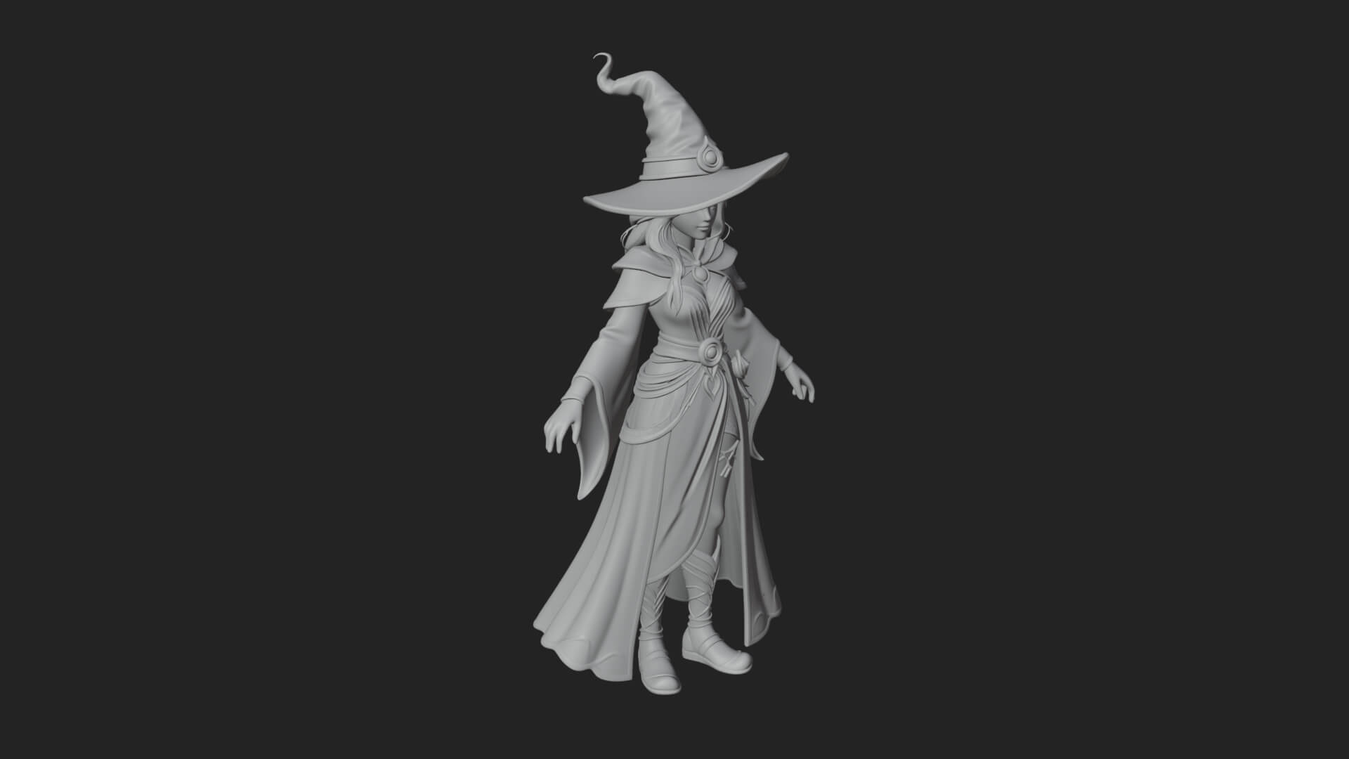 Witch Hat Sorcerer Statue Design 25 3D Print Model 3D Model