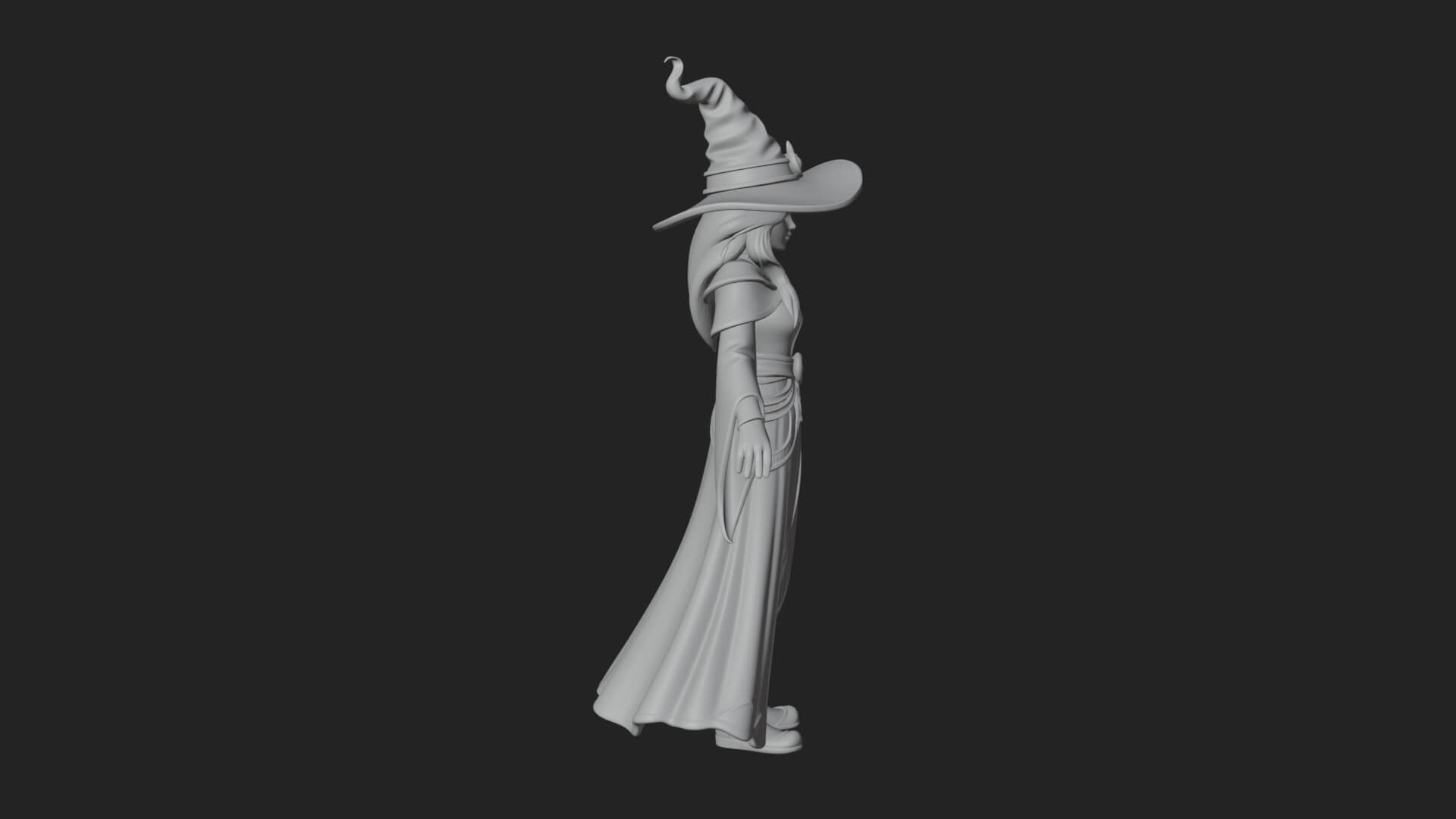 Witch Hat Sorcerer Statue Design 25 3D Print Model 3D Model