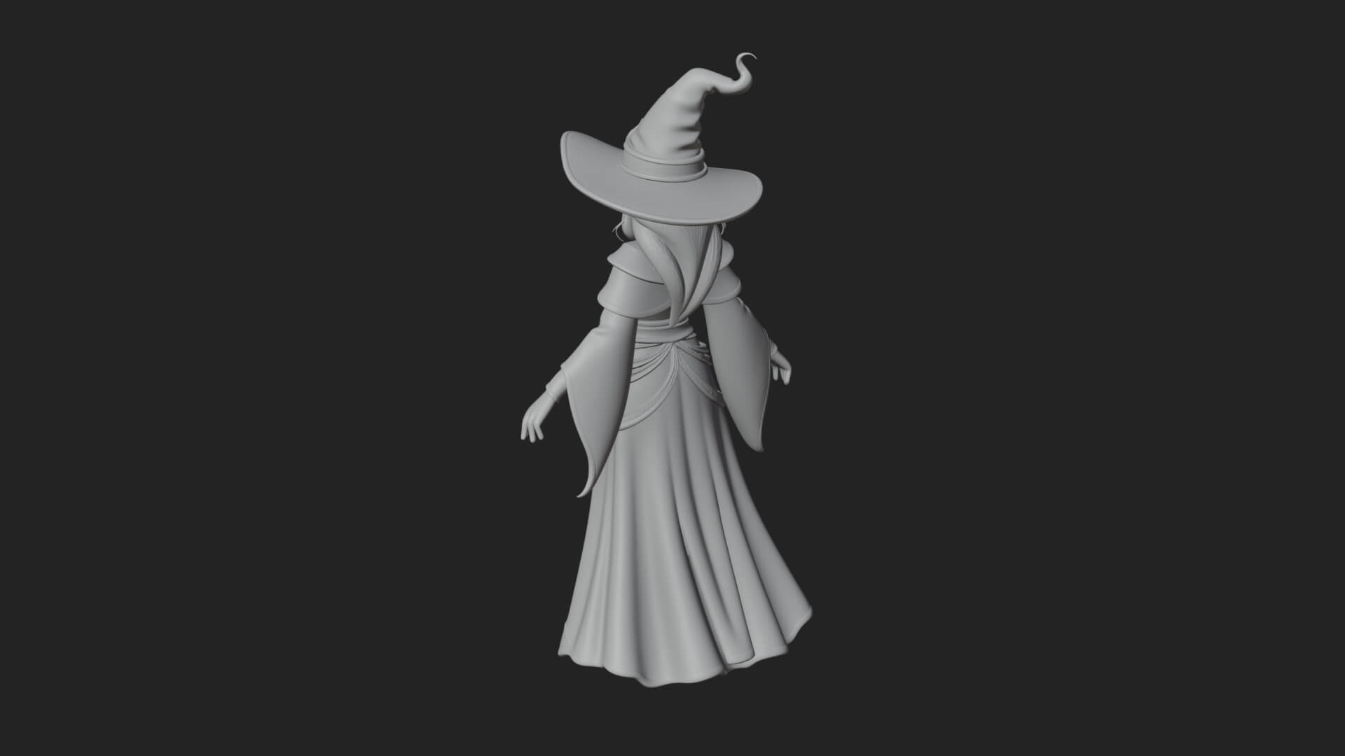 Witch Hat Sorcerer Statue Design 25 3D Print Model 3D Model