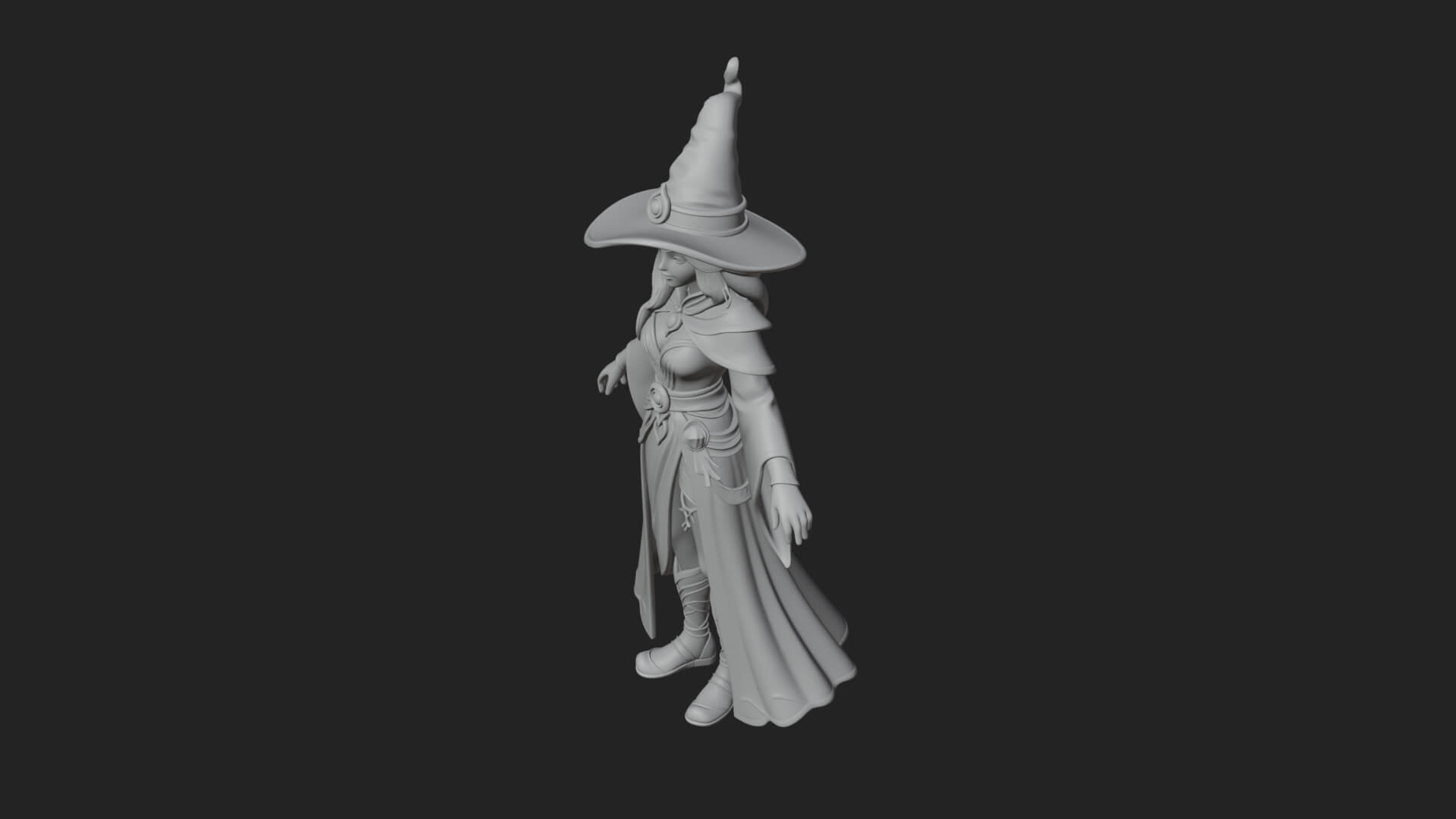 Witch Hat Sorcerer Statue Design 25 3D Print Model 3D Model