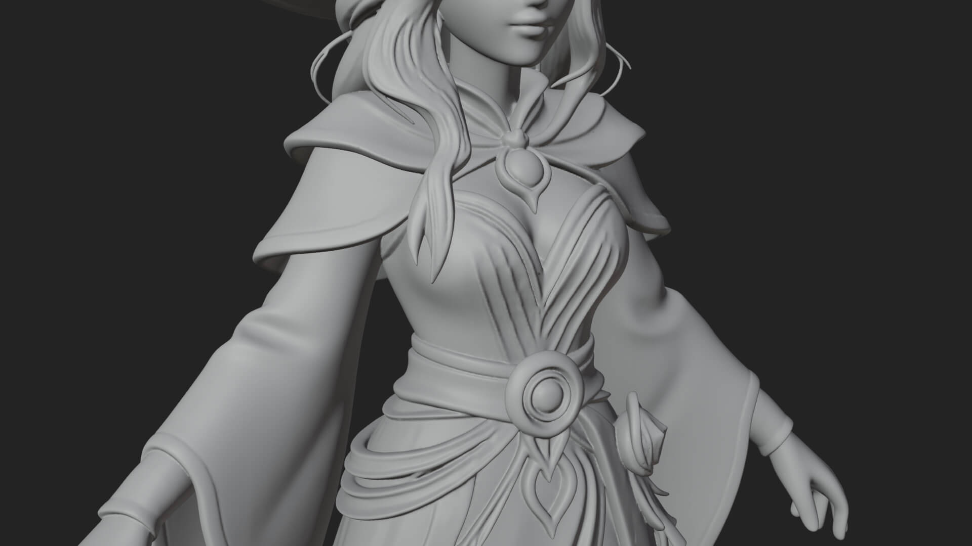 Witch Hat Sorcerer Statue Design 25 3D Print Model 3D Model
