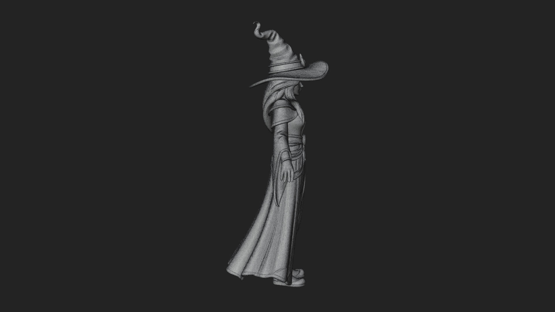 Witch Hat Sorcerer Statue Design 25 3D Print Model 3D Model