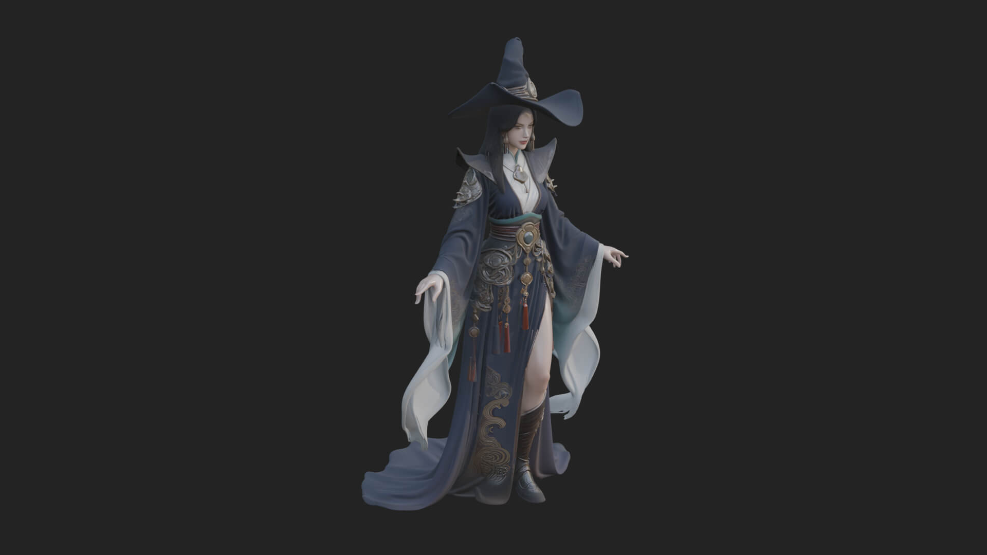 Witch Hat Sorcerer Statue Design 26 3D Print Model 3D Model