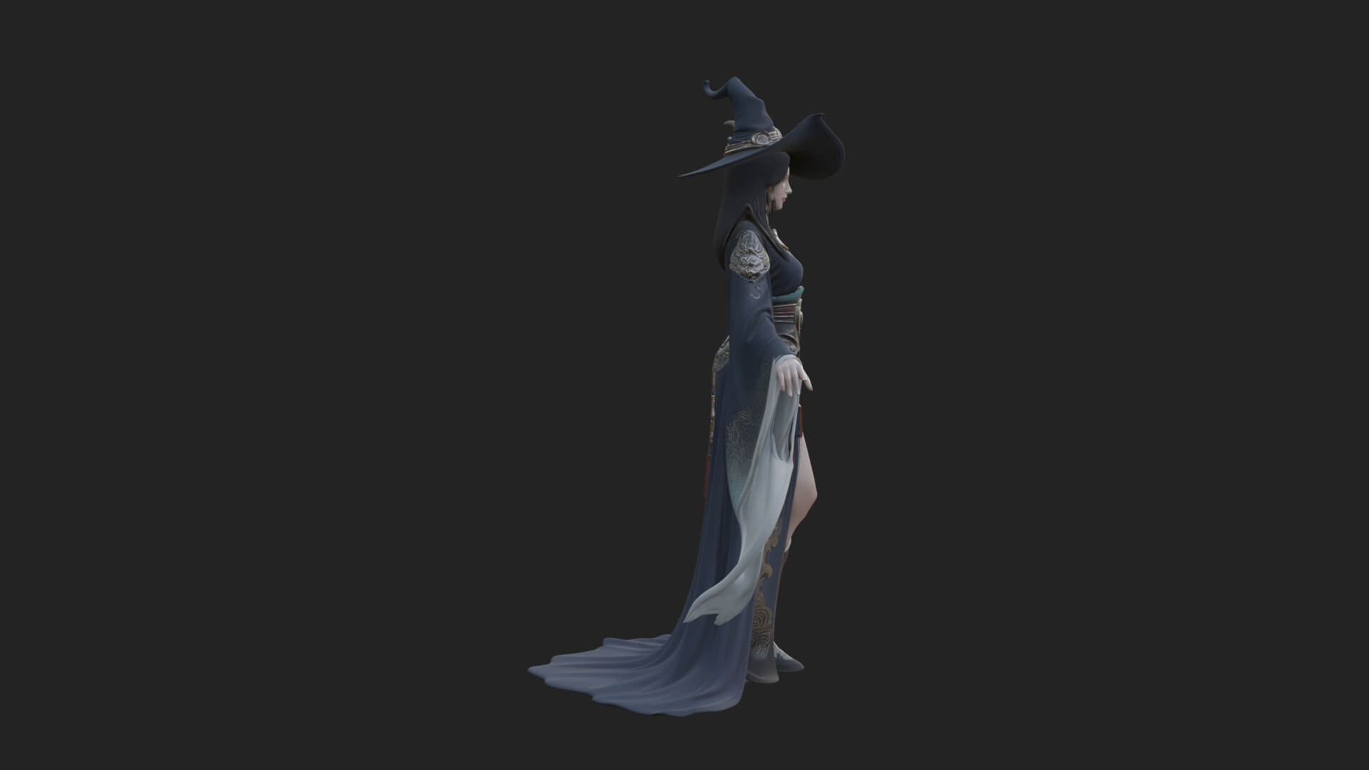 Witch Hat Sorcerer Statue Design 26 3D Print Model 3D Model