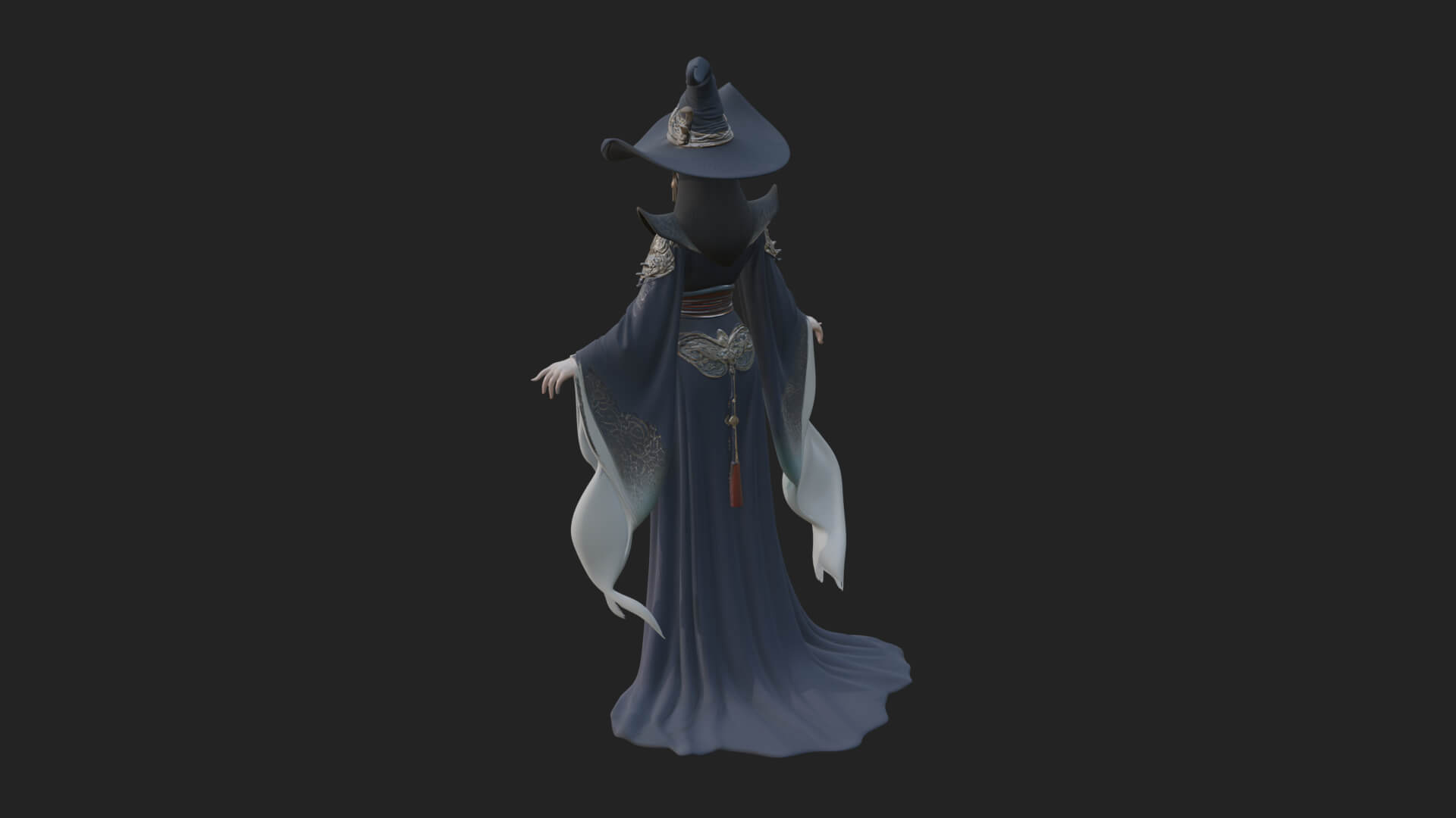 Witch Hat Sorcerer Statue Design 26 3D Print Model 3D Model