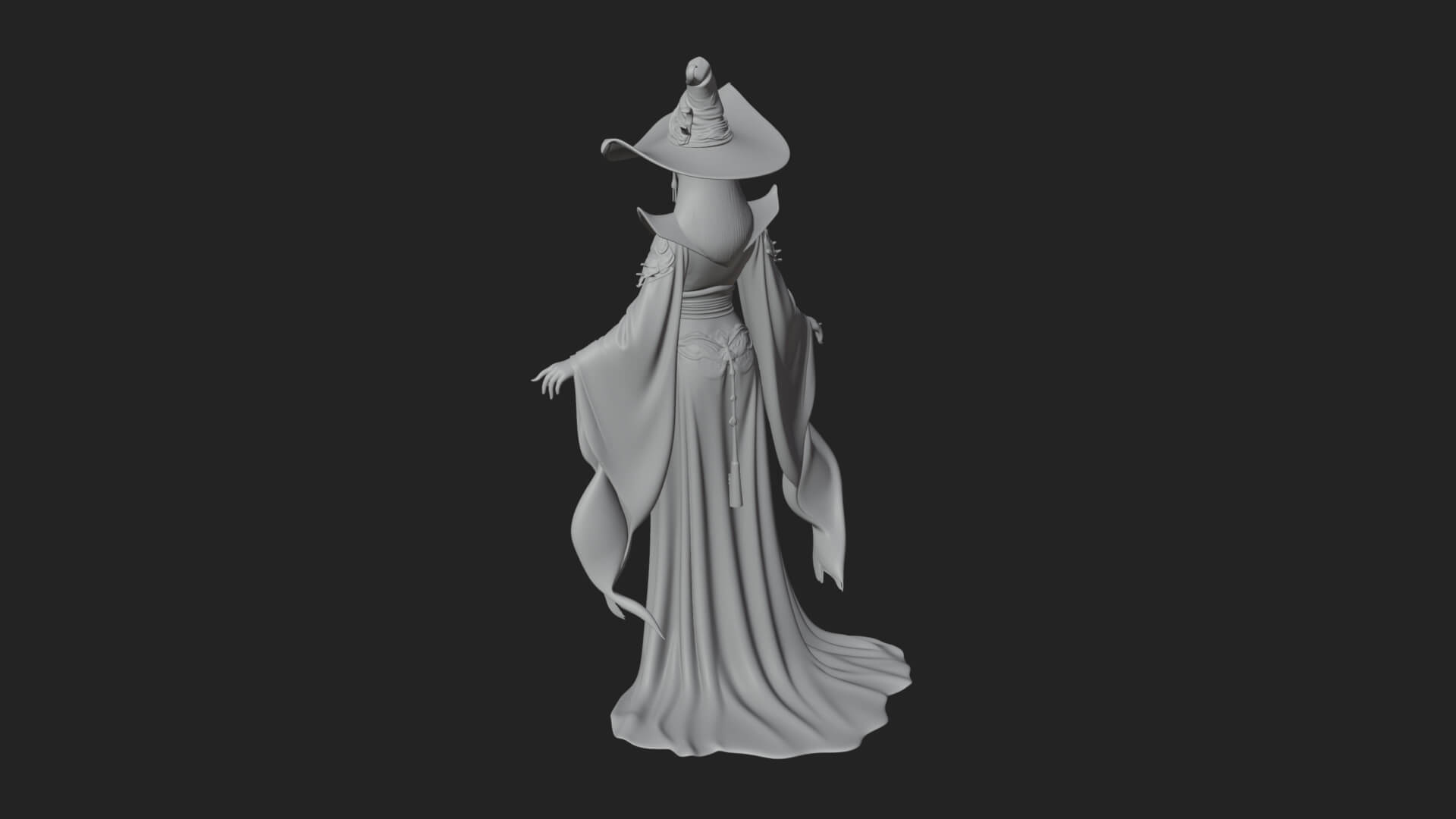 Witch Hat Sorcerer Statue Design 26 3D Print Model 3D Model