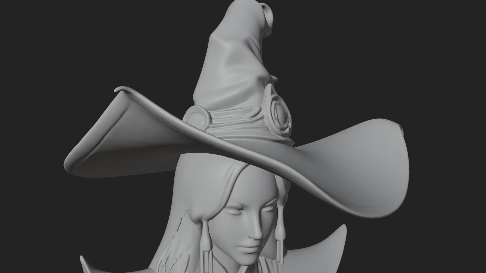 Witch Hat Sorcerer Statue Design 26 3D Print Model 3D Model