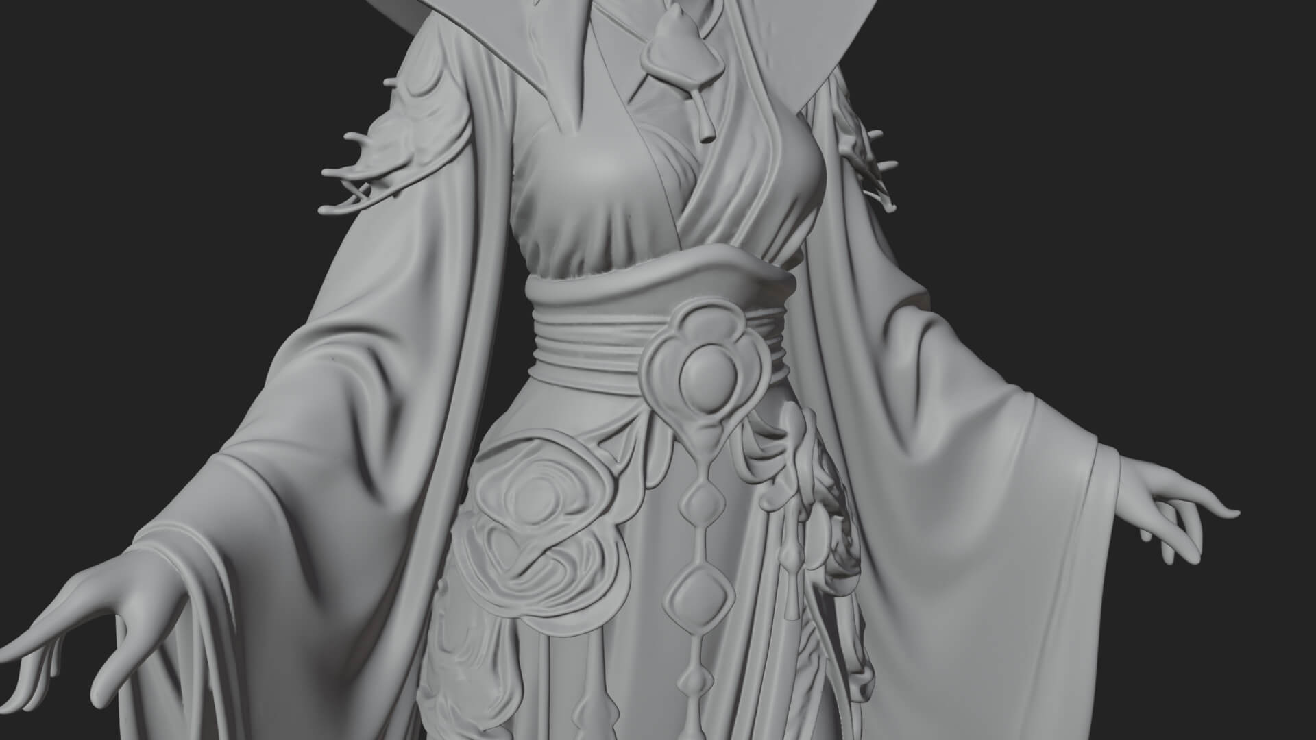 Witch Hat Sorcerer Statue Design 26 3D Print Model 3D Model