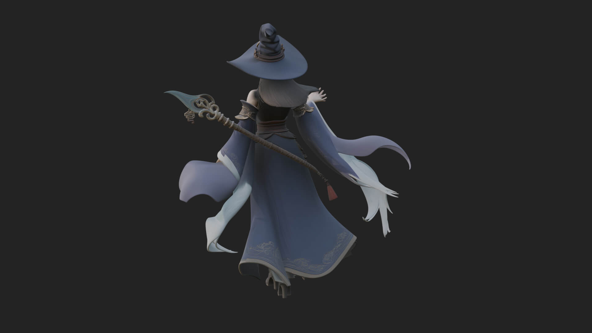 Witch Hat Sorcerer Statue Design 27 3D Print Model 3D Model