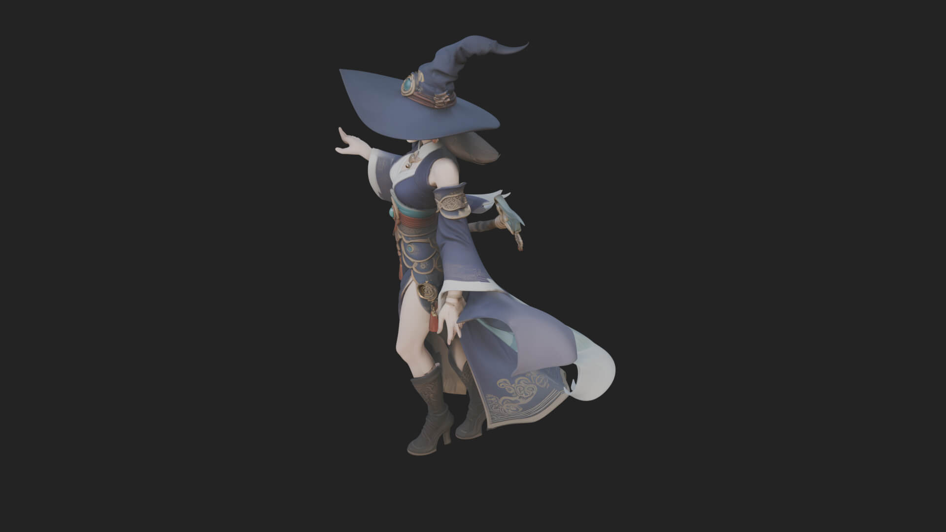 Witch Hat Sorcerer Statue Design 27 3D Print Model 3D Model