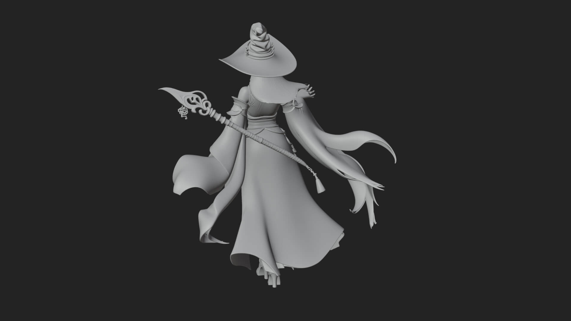 Witch Hat Sorcerer Statue Design 27 3D Print Model 3D Model