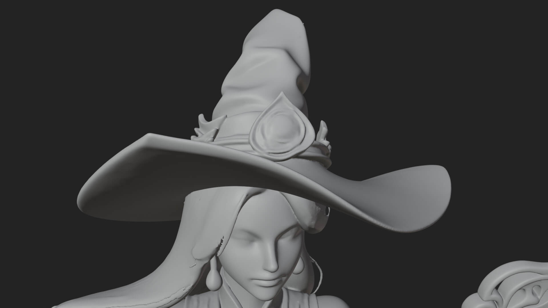 Witch Hat Sorcerer Statue Design 27 3D Print Model 3D Model