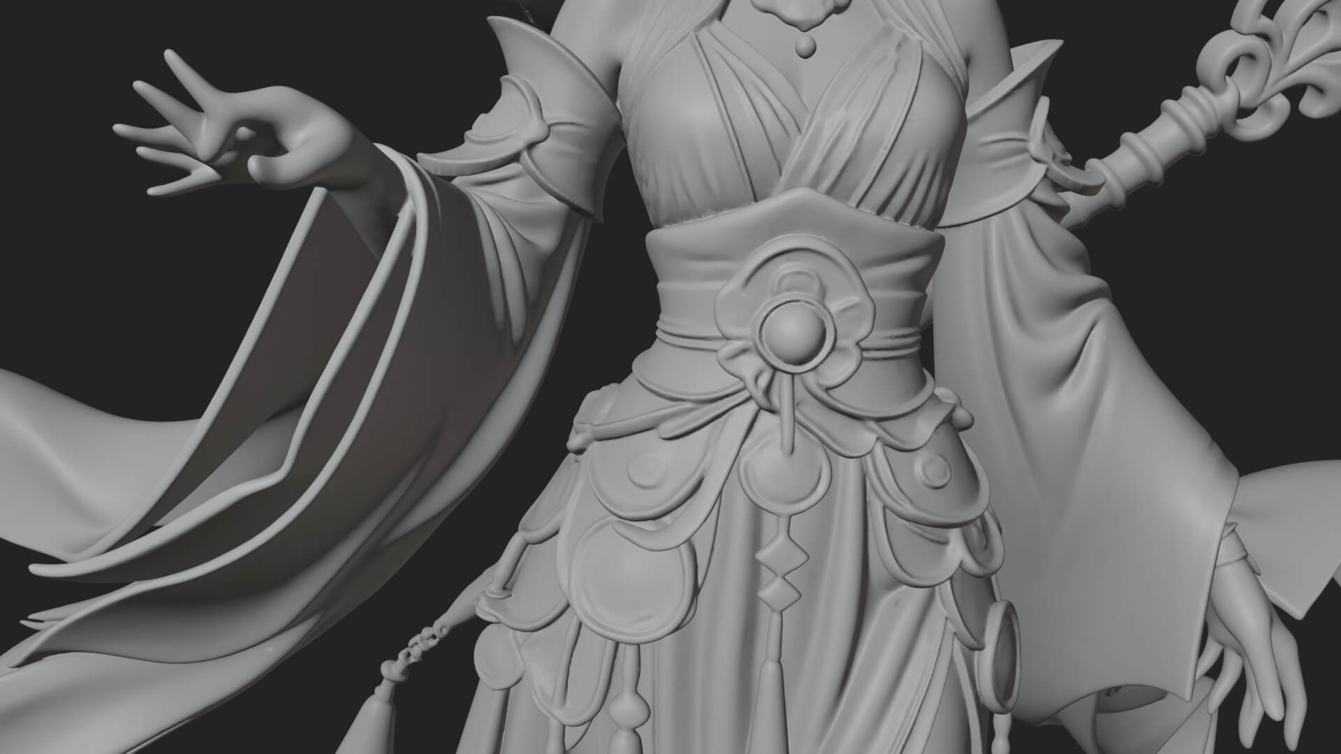 Witch Hat Sorcerer Statue Design 27 3D Print Model 3D Model