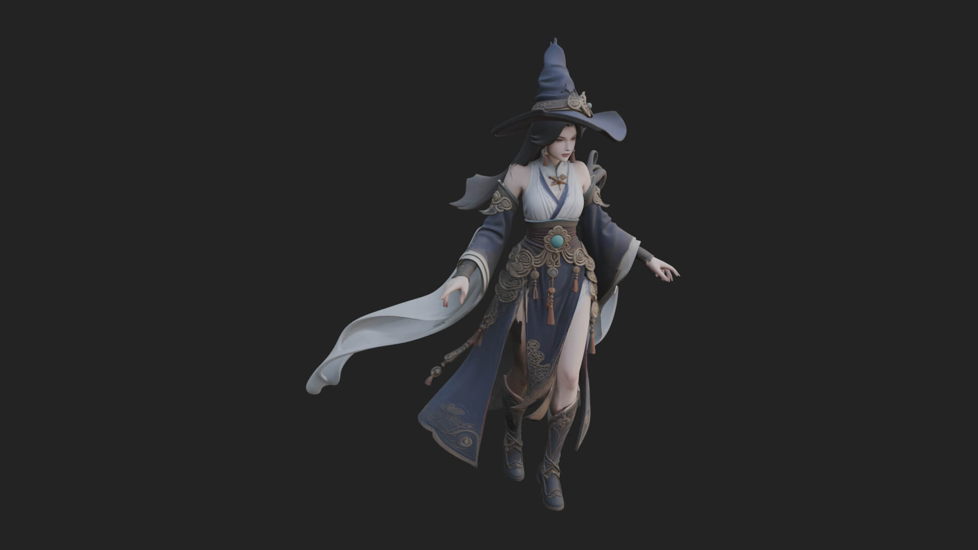 Witch Hat Sorcerer Statue Design 28 3D Print Model 3D Model