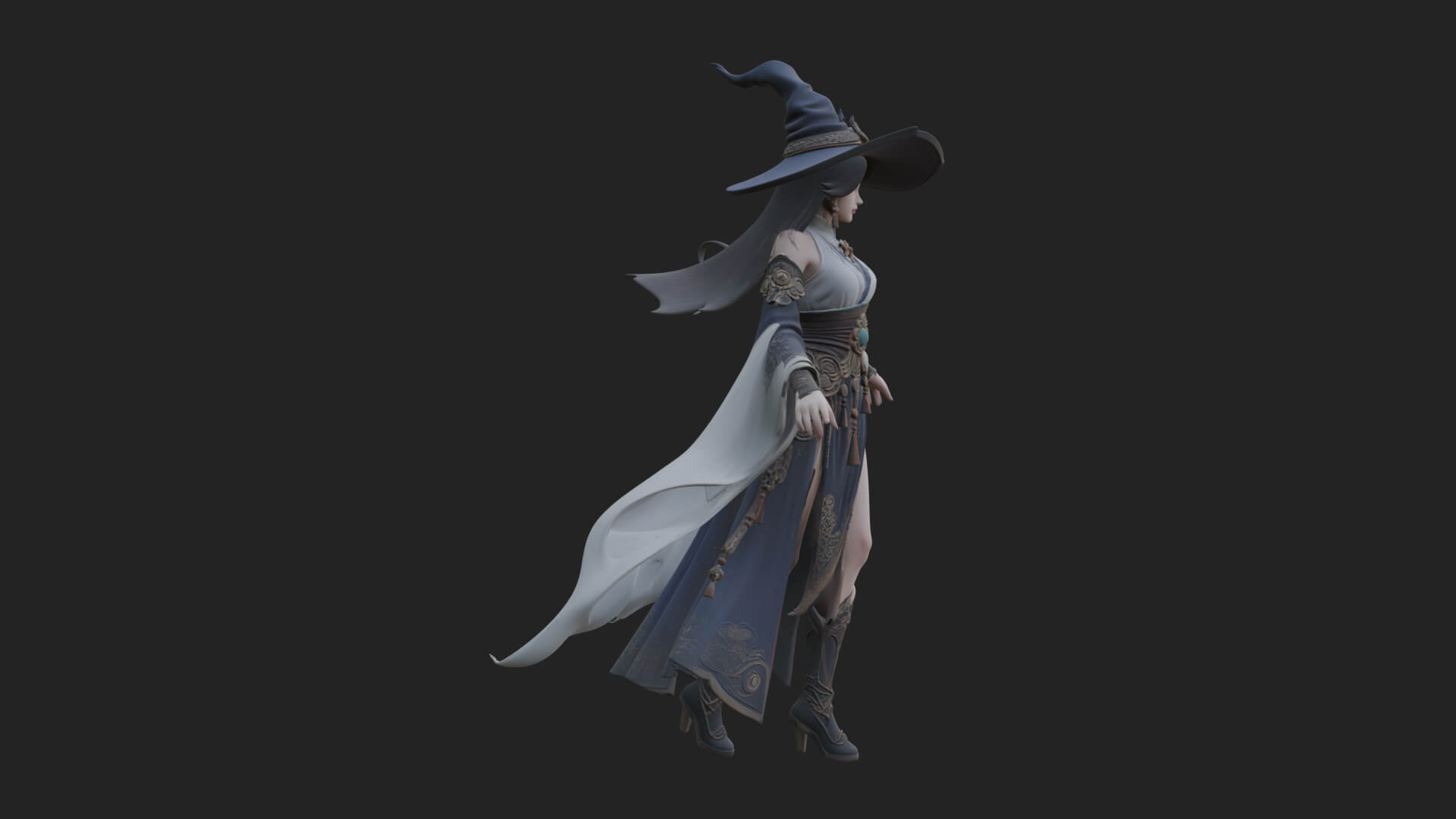 Witch Hat Sorcerer Statue Design 28 3D Print Model 3D Model