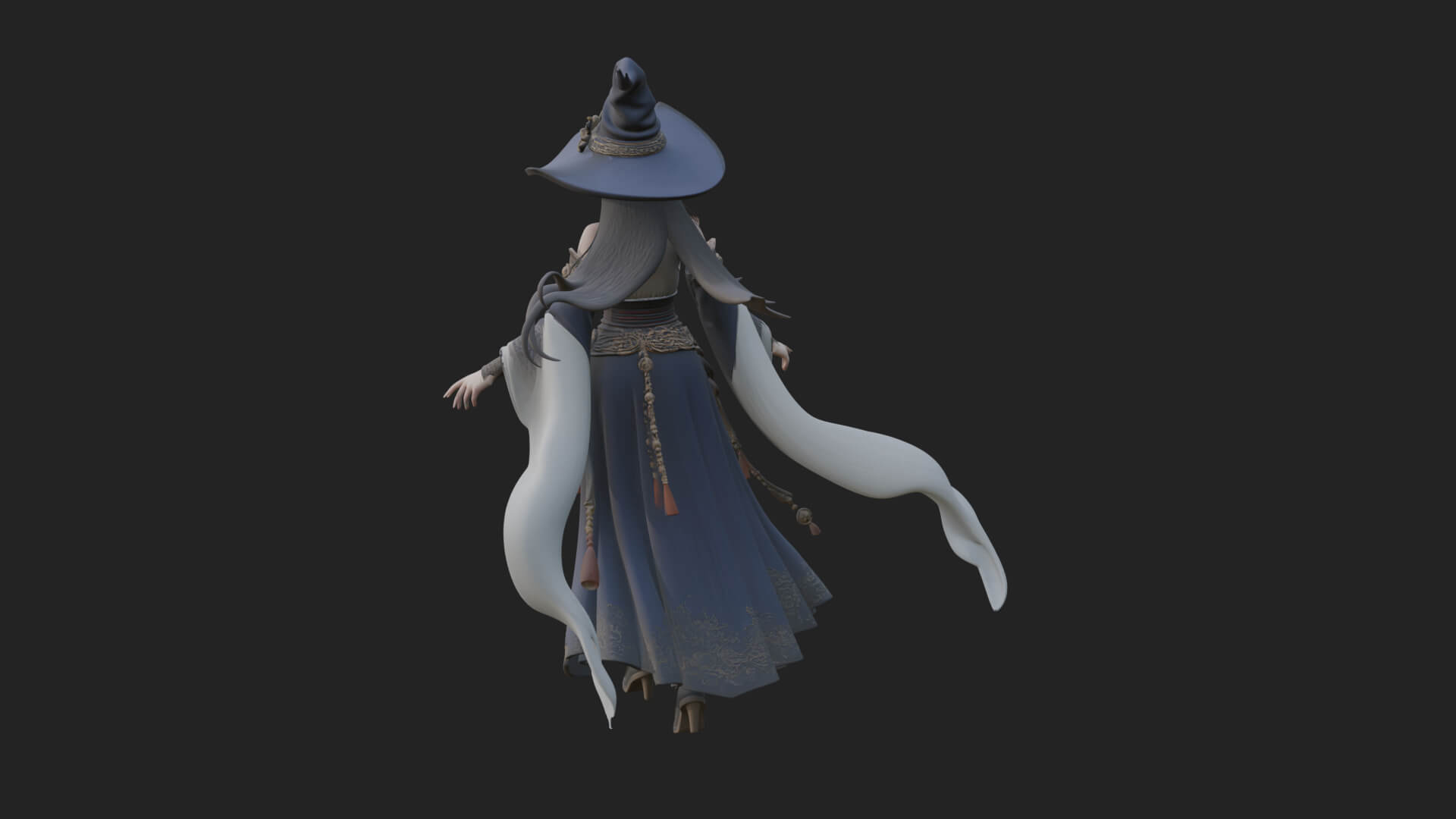 Witch Hat Sorcerer Statue Design 28 3D Print Model 3D Model