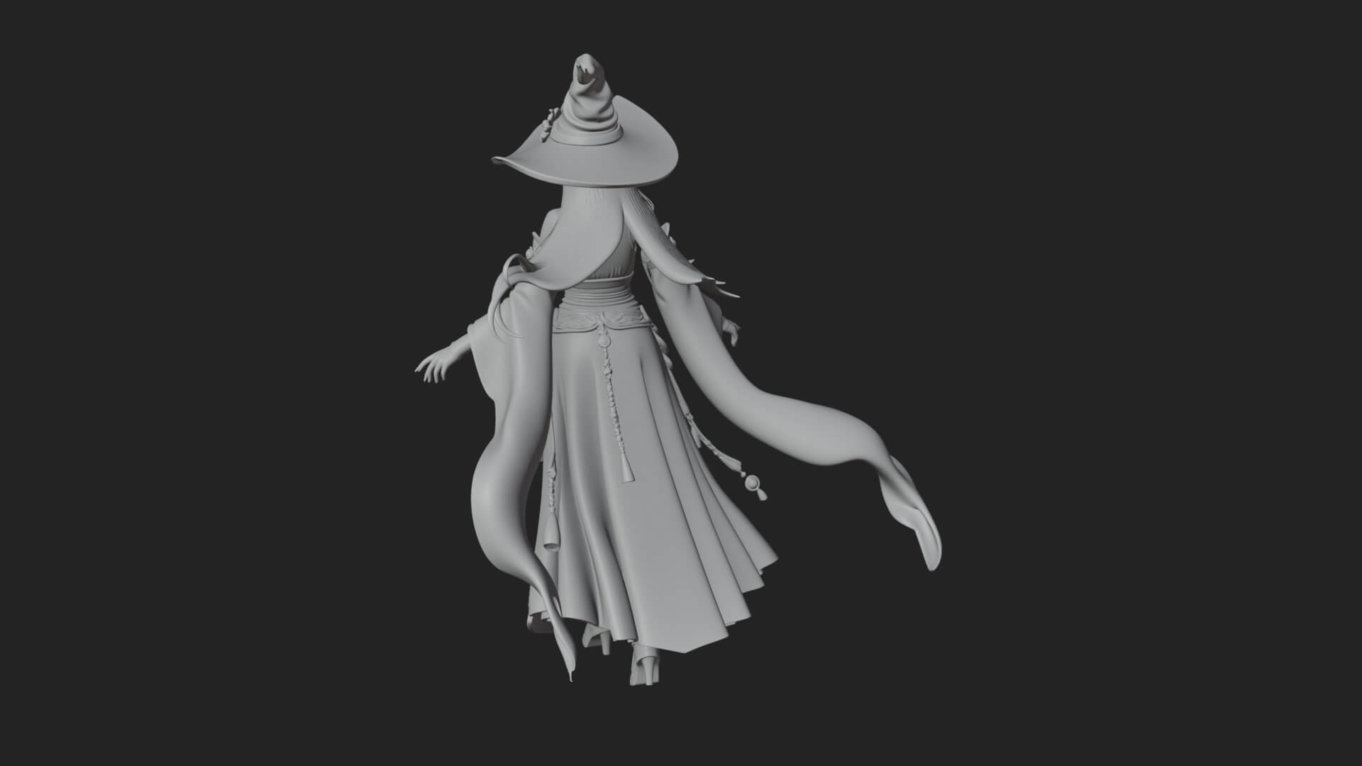 Witch Hat Sorcerer Statue Design 28 3D Print Model 3D Model