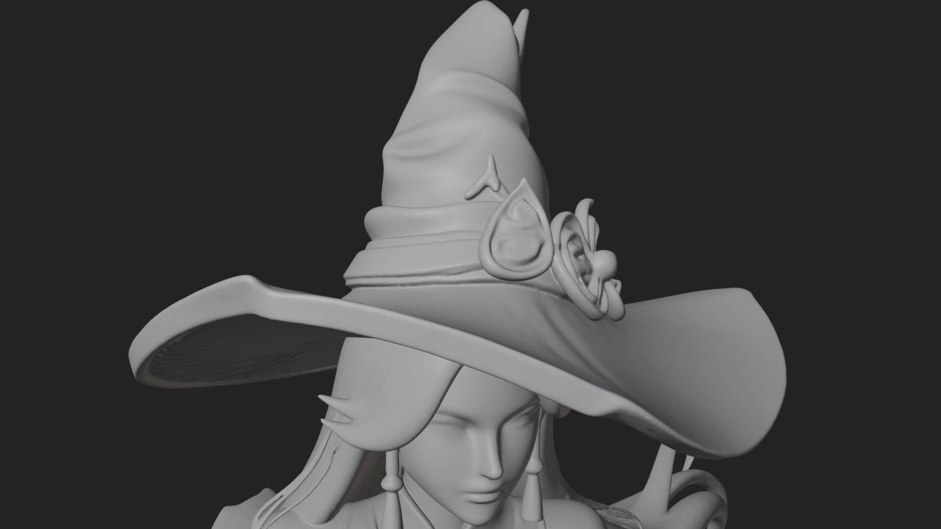 Witch Hat Sorcerer Statue Design 28 3D Print Model 3D Model