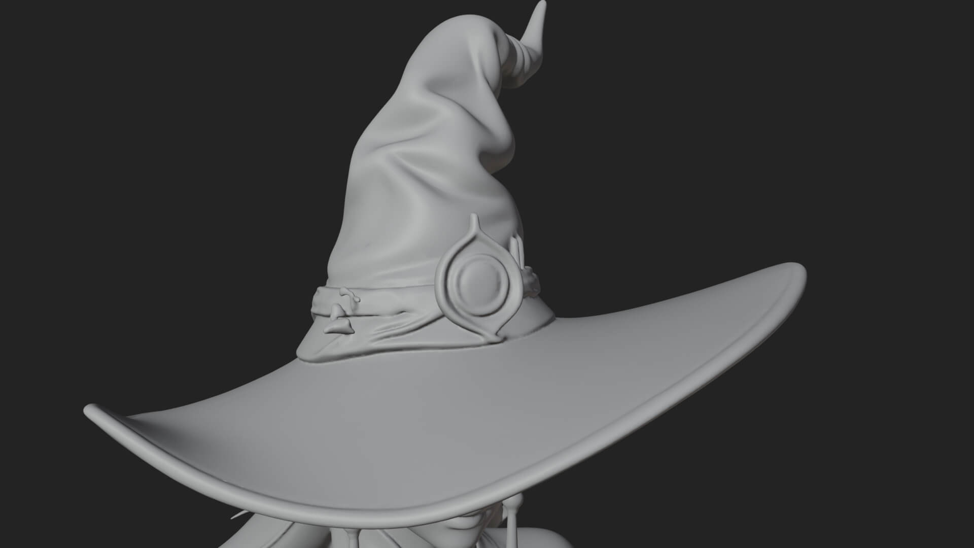 Witch Hat Sorcerer Statue Design 29 3D Print Model 3D Model