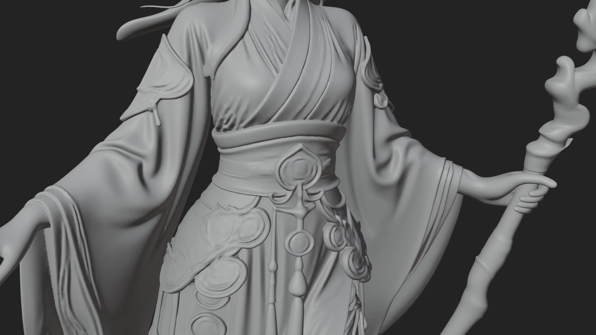 Witch Hat Sorcerer Statue Design 29 3D Print Model 3D Model