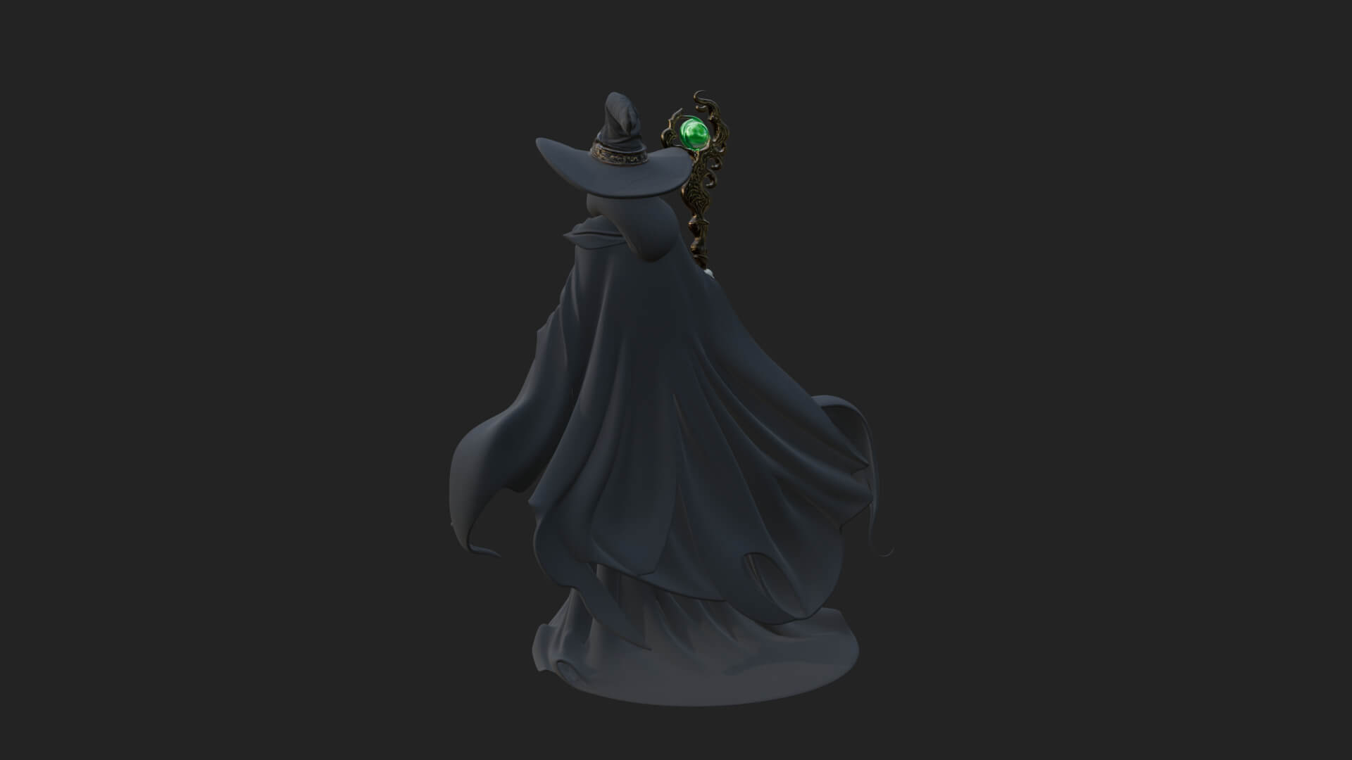 Witch Hat Sorcerer Statue Design 30 3D Print Model 3D Model