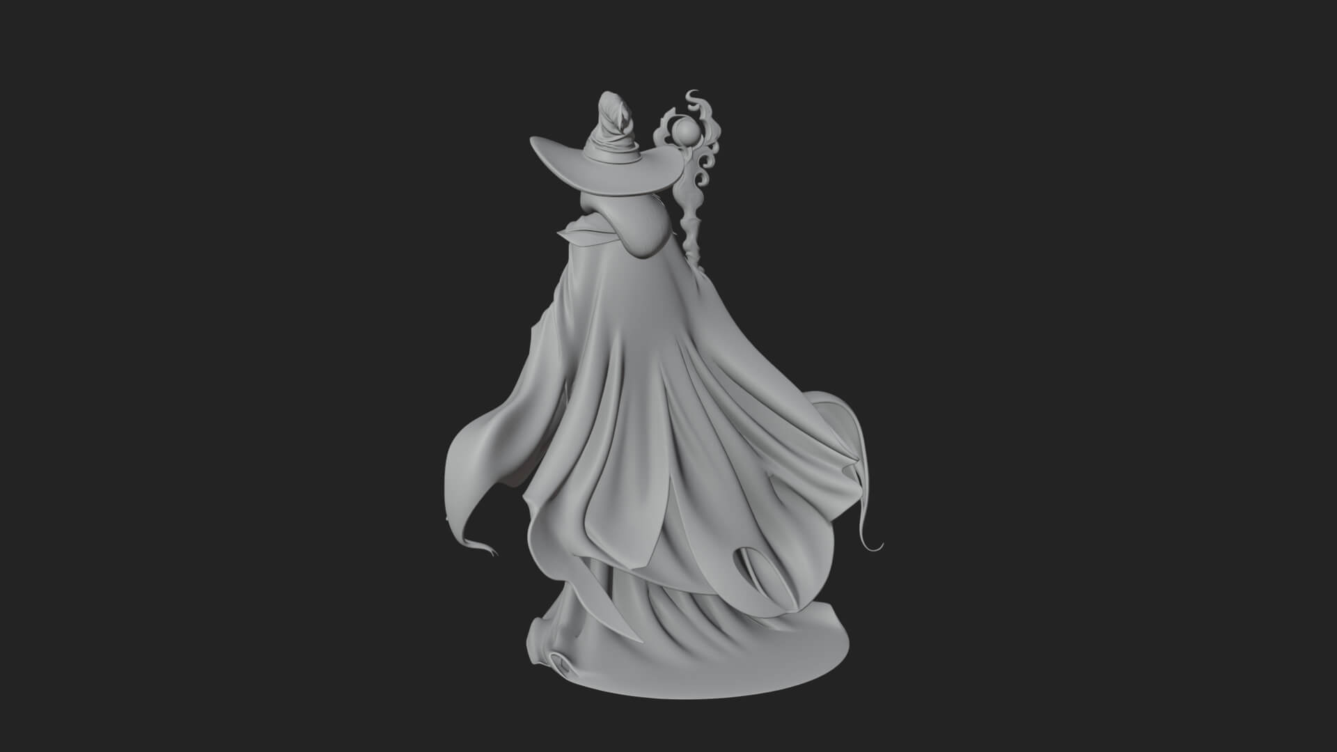 Witch Hat Sorcerer Statue Design 30 3D Print Model 3D Model