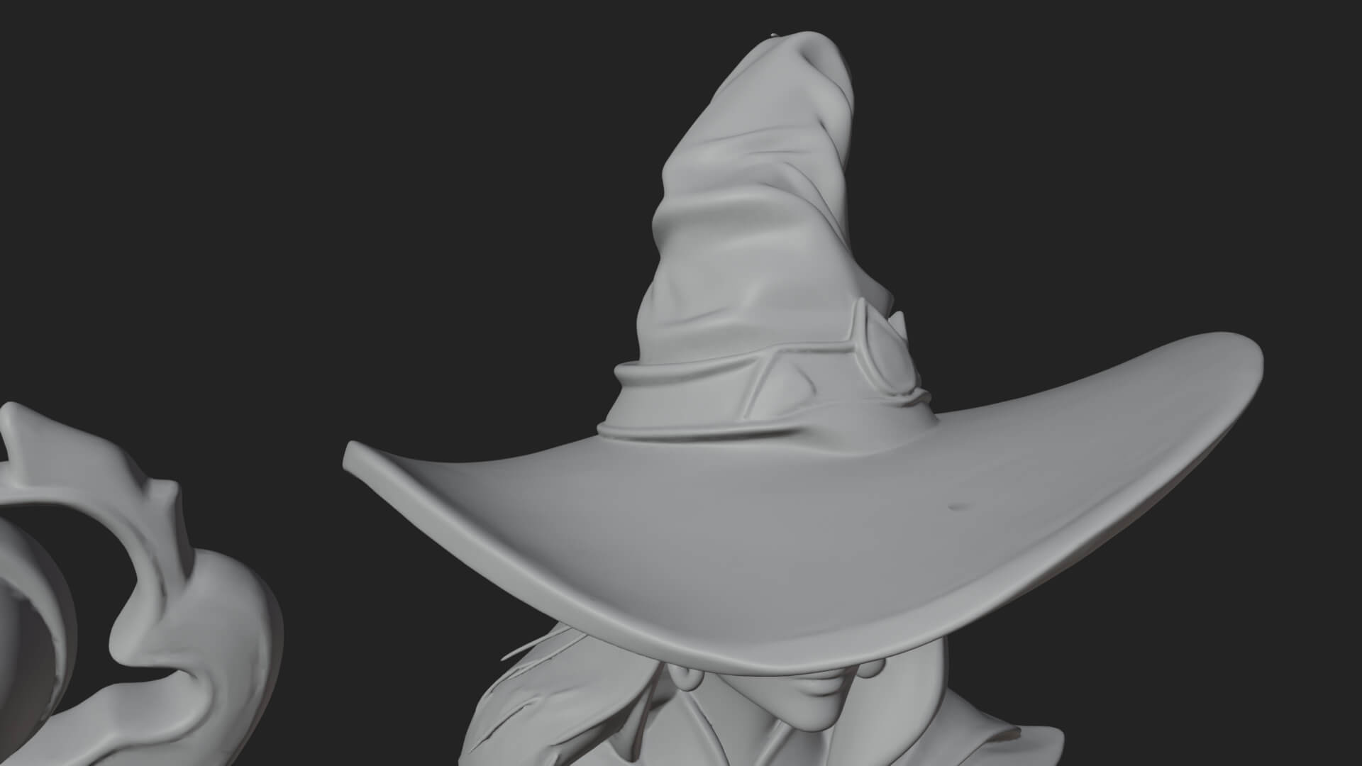 Witch Hat Sorcerer Statue Design 30 3D Print Model 3D Model