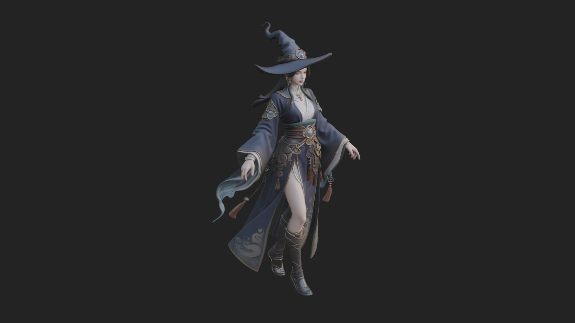 Witch Hat Sorcerer Statue Design 31 3D Print Model 3D Model