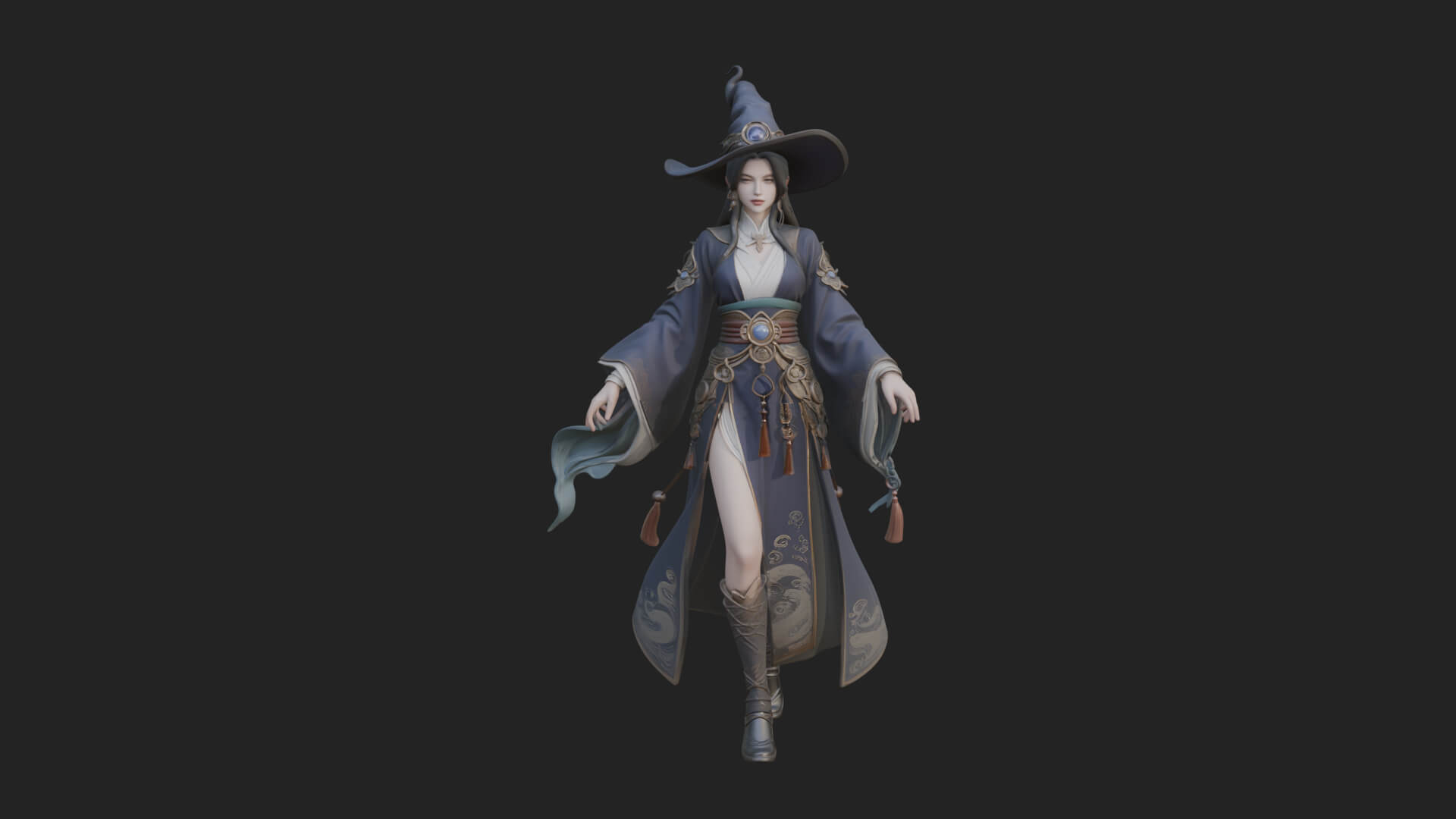 Witch Hat Sorcerer Statue Design 31 3D Print Model 3D Model