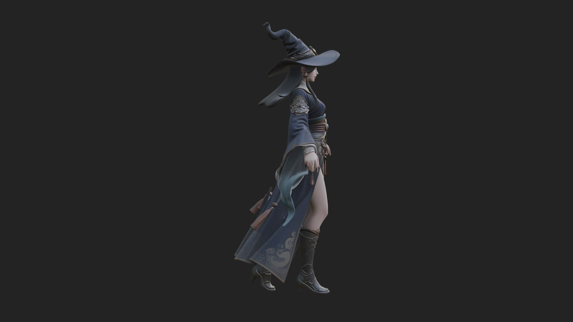 Witch Hat Sorcerer Statue Design 31 3D Print Model 3D Model