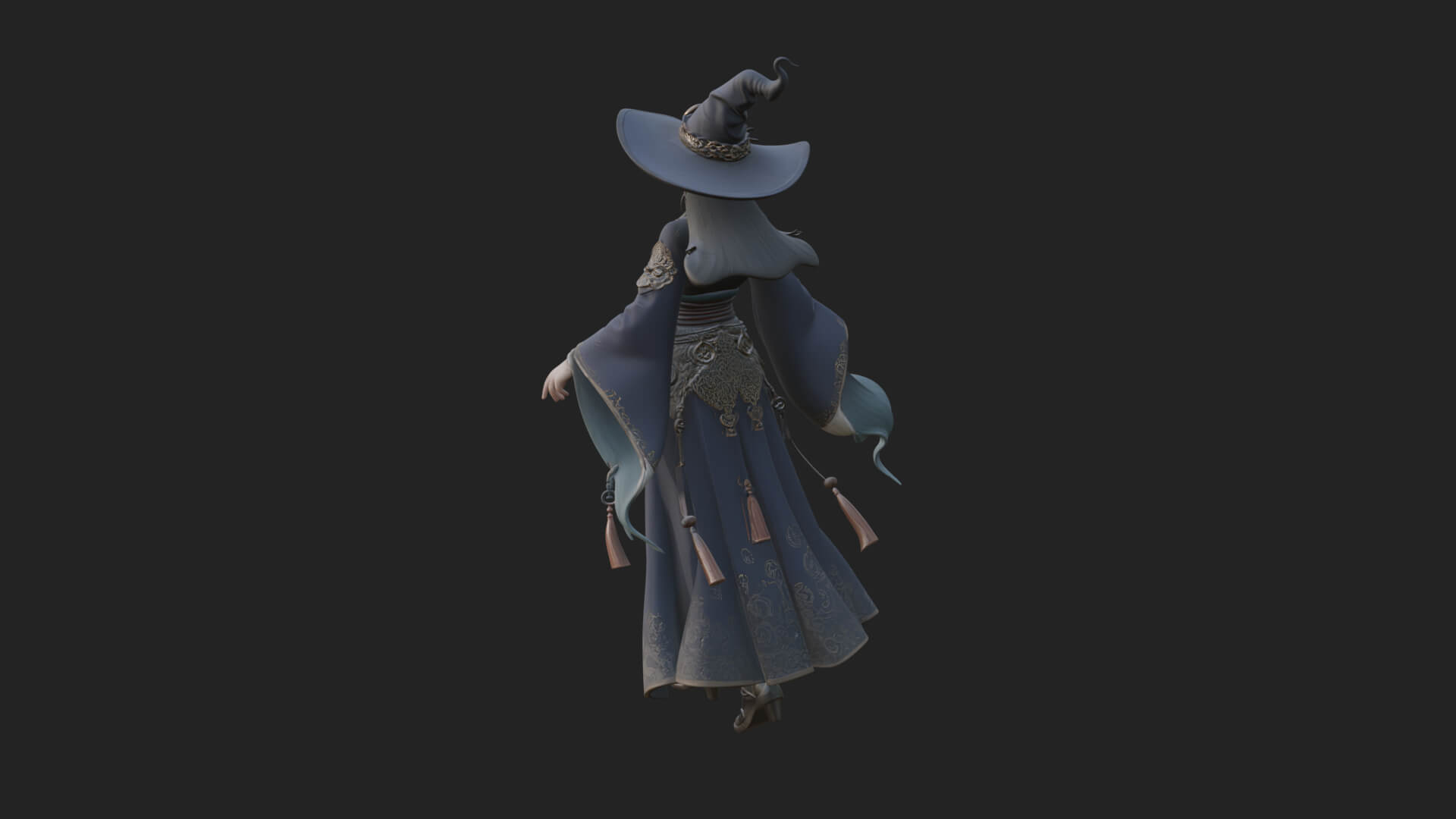 Witch Hat Sorcerer Statue Design 31 3D Print Model 3D Model