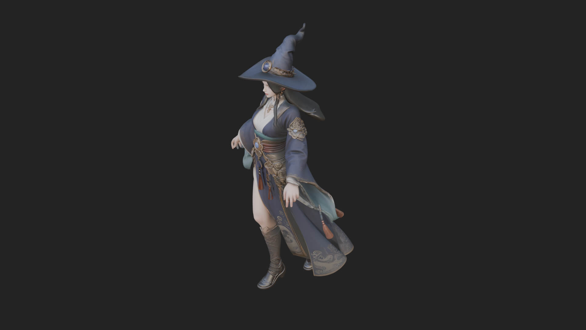 Witch Hat Sorcerer Statue Design 31 3D Print Model 3D Model