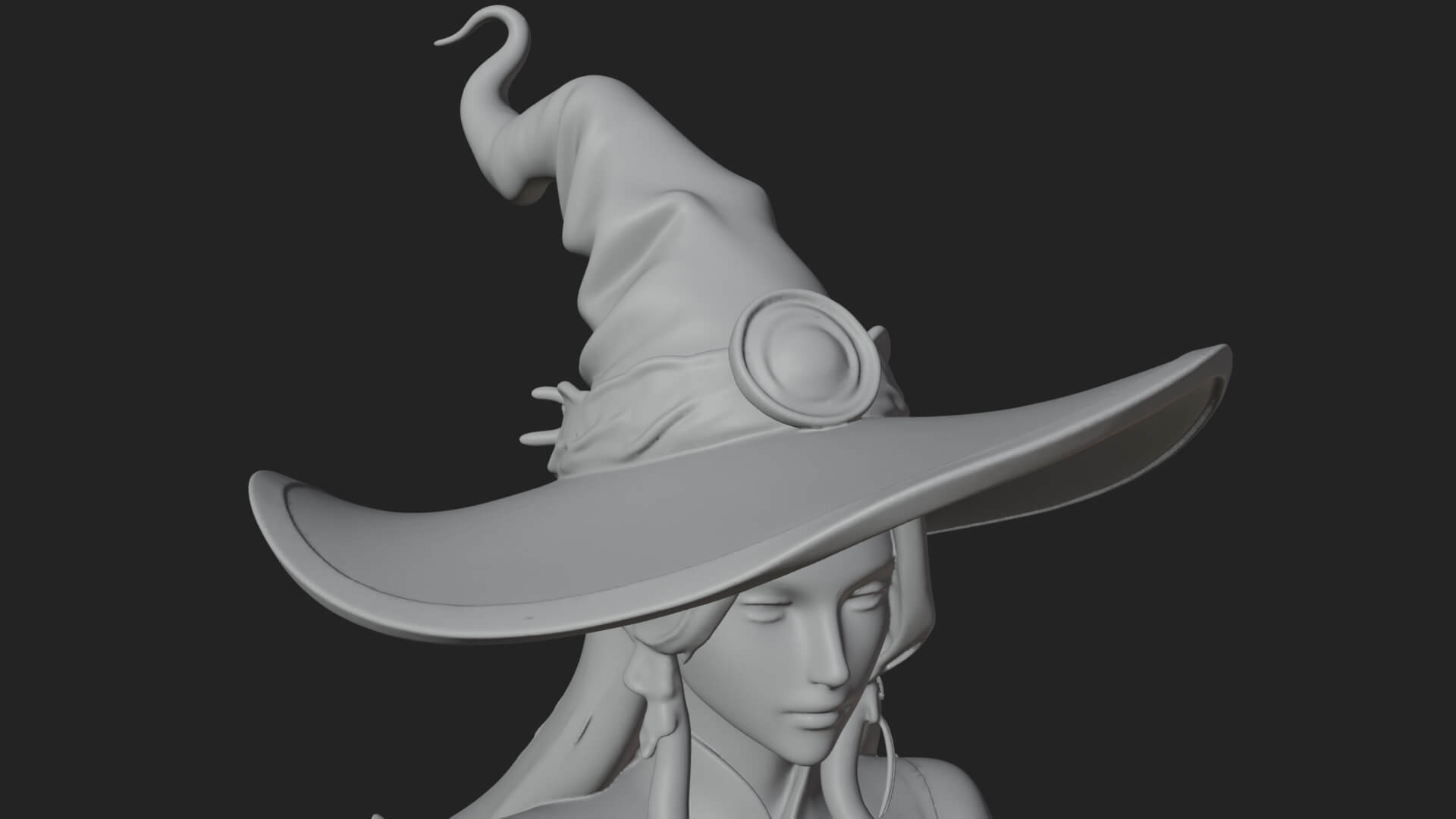 Witch Hat Sorcerer Statue Design 31 3D Print Model 3D Model