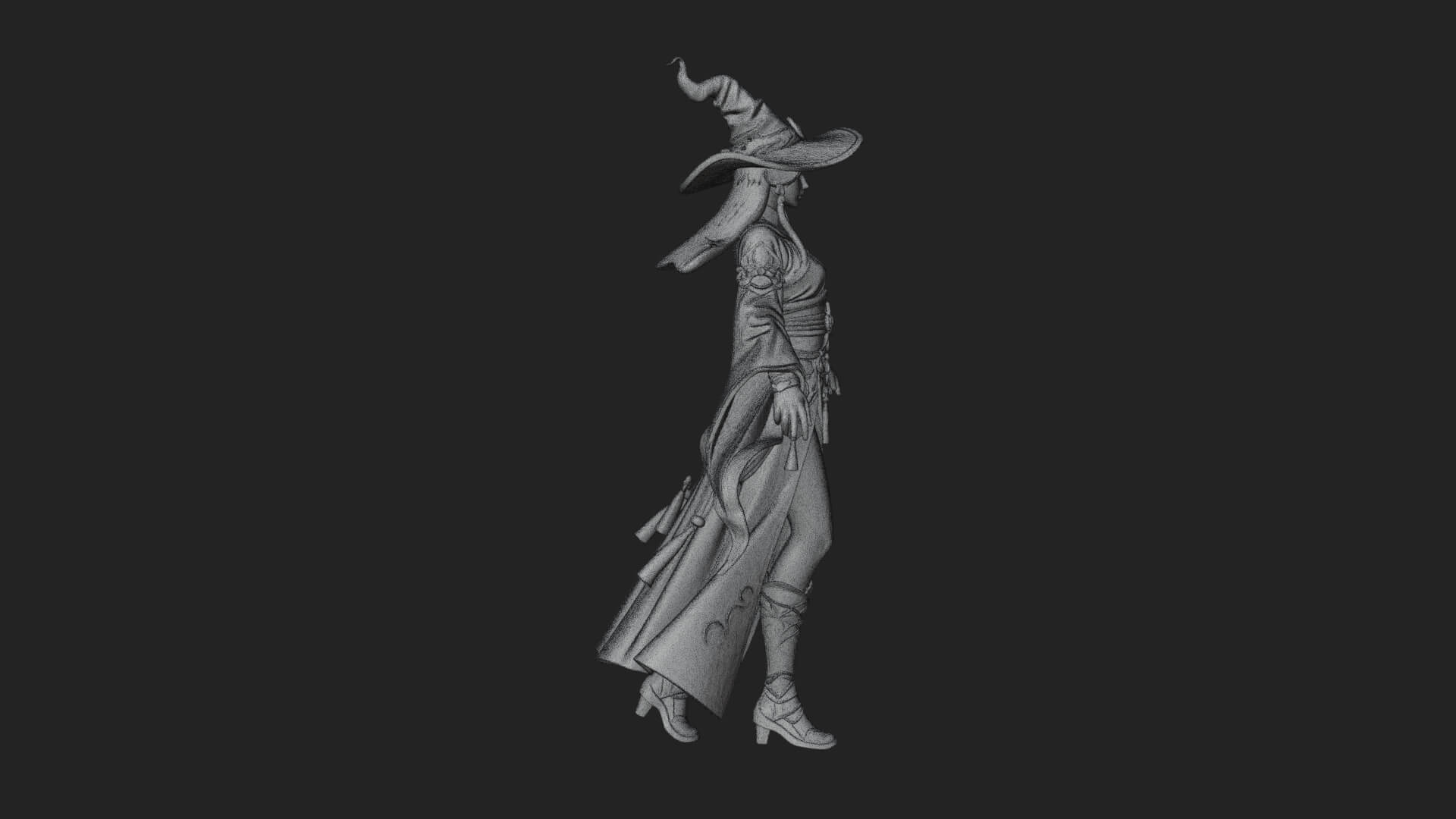 Witch Hat Sorcerer Statue Design 31 3D Print Model 3D Model
