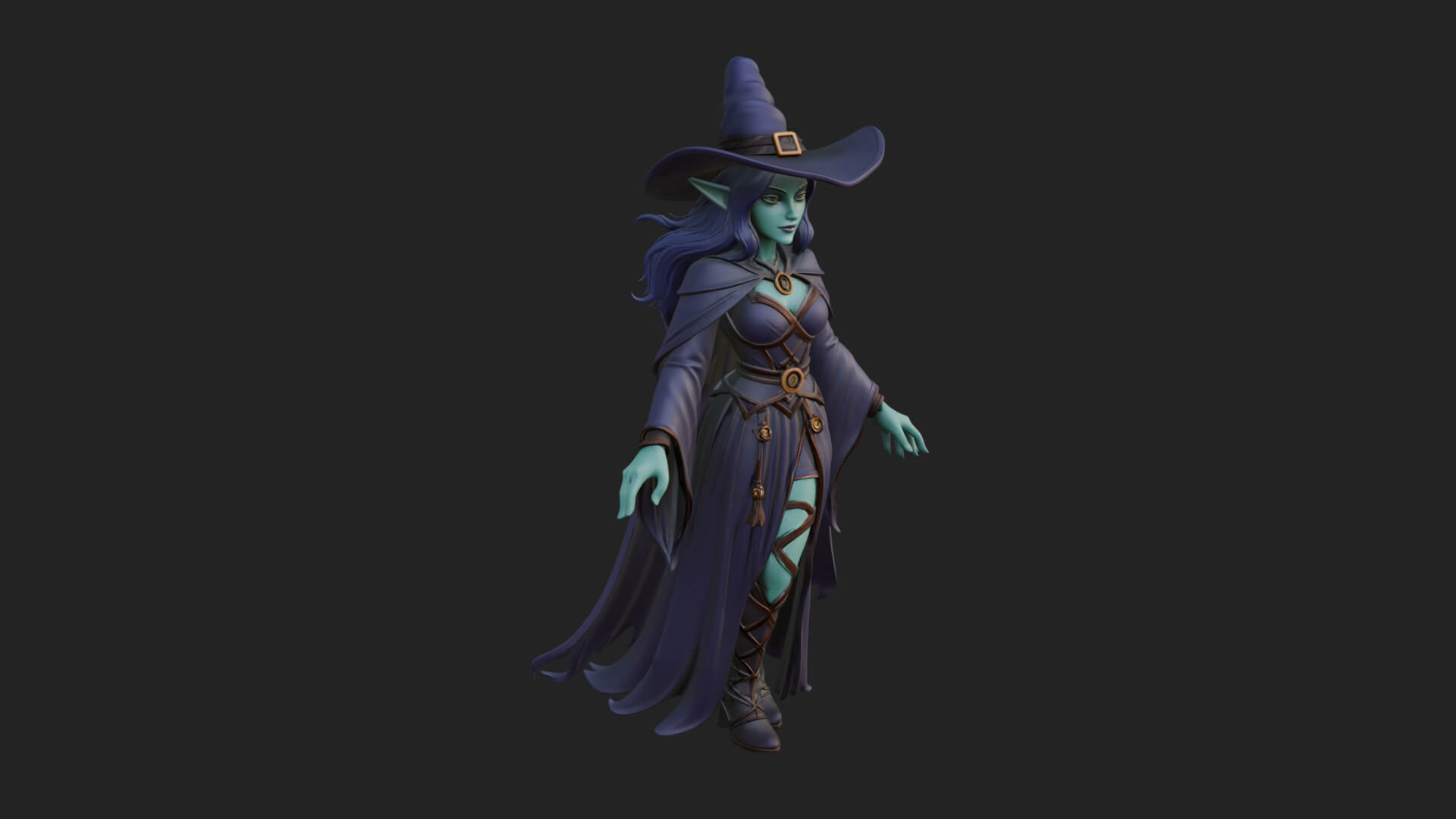 Witch Hat Sorcerer Statue Design 32 3D Print Model 3D Model