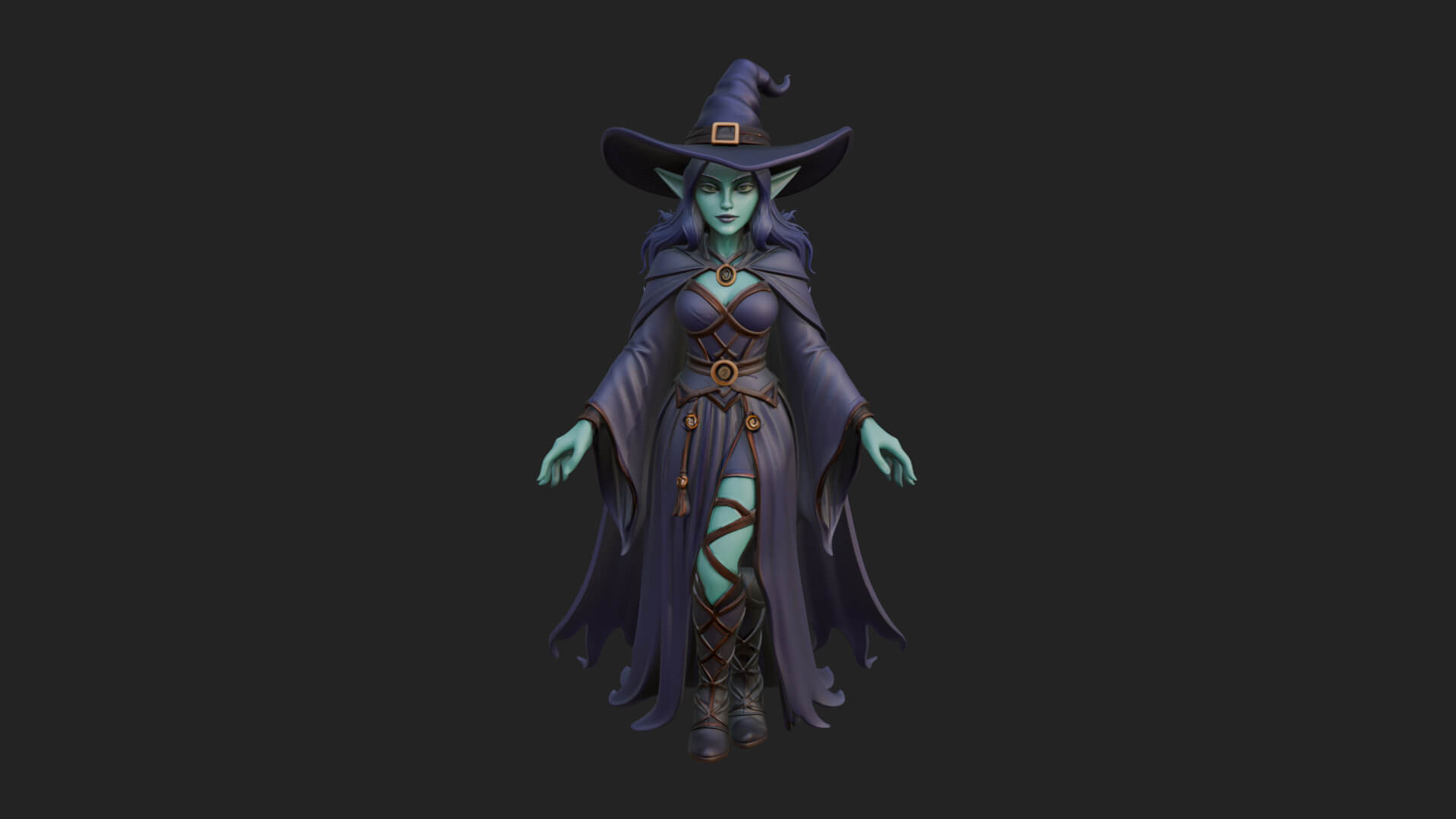 Witch Hat Sorcerer Statue Design 32 3D Print Model 3D Model