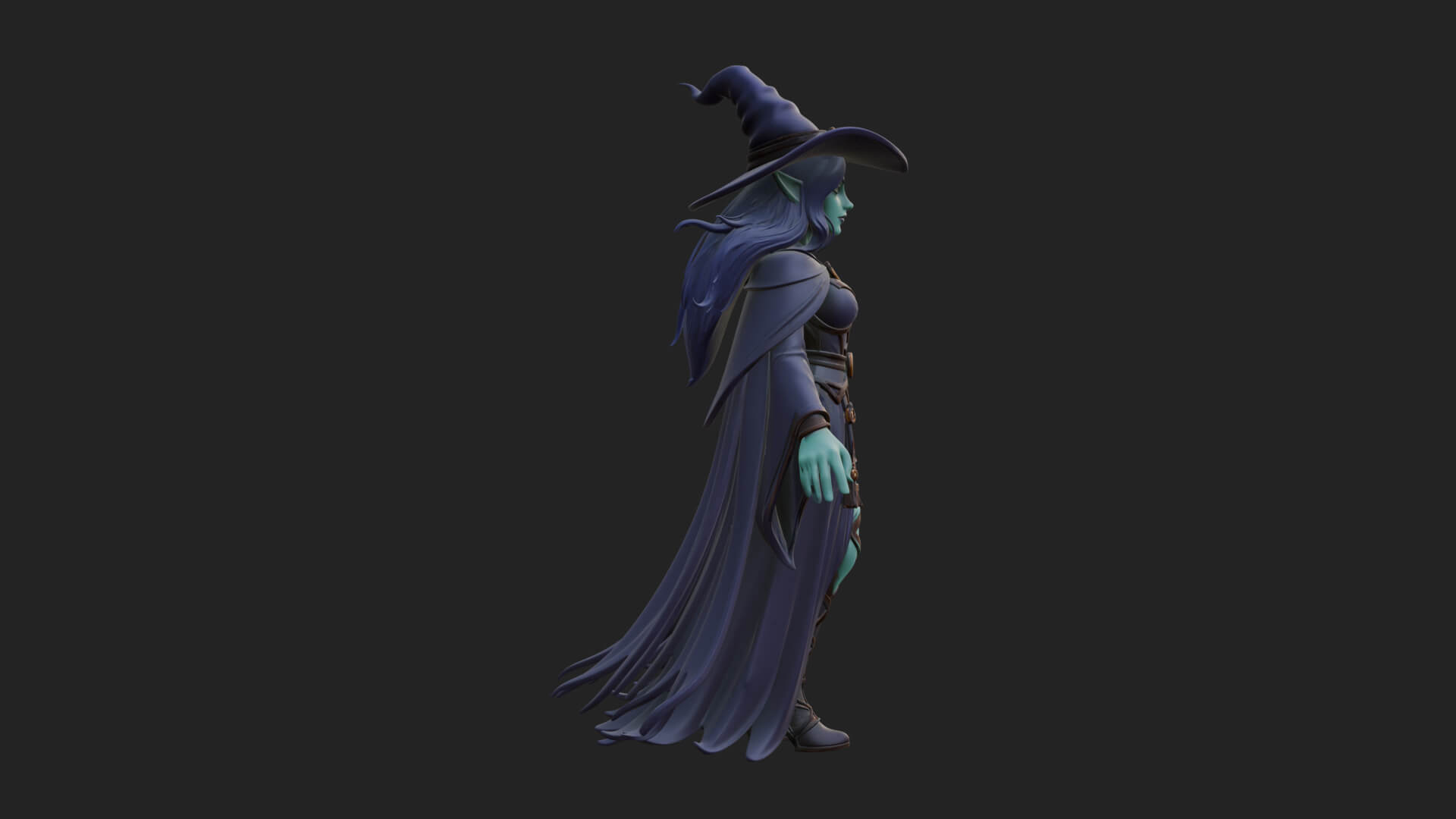 Witch Hat Sorcerer Statue Design 32 3D Print Model 3D Model