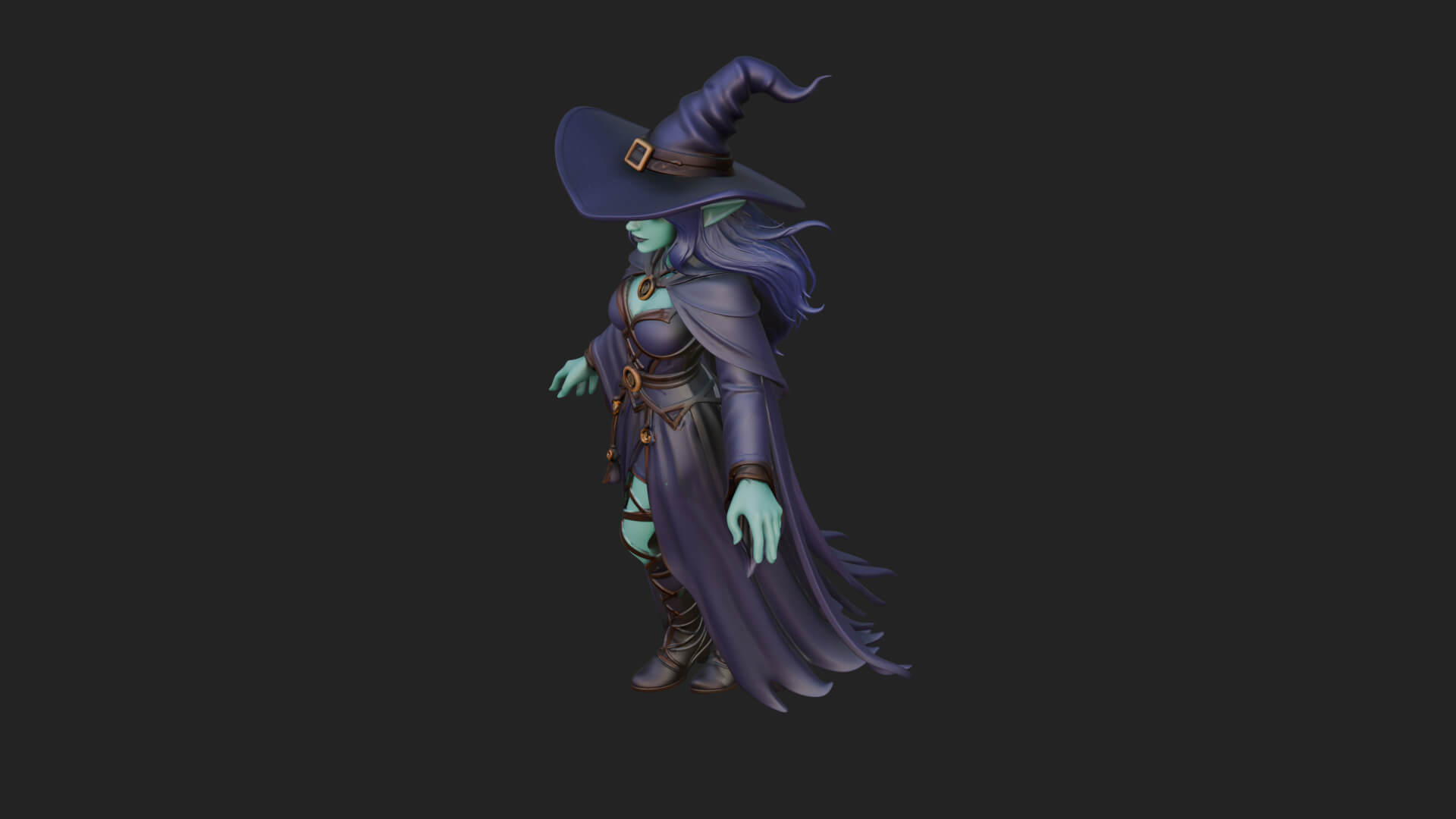 Witch Hat Sorcerer Statue Design 32 3D Print Model 3D Model