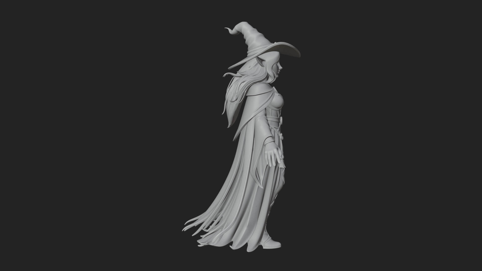 Witch Hat Sorcerer Statue Design 32 3D Print Model 3D Model