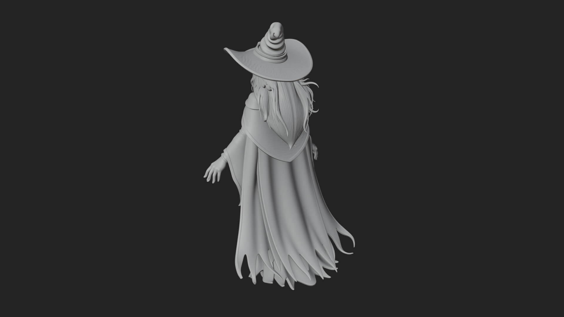 Witch Hat Sorcerer Statue Design 32 3D Print Model 3D Model