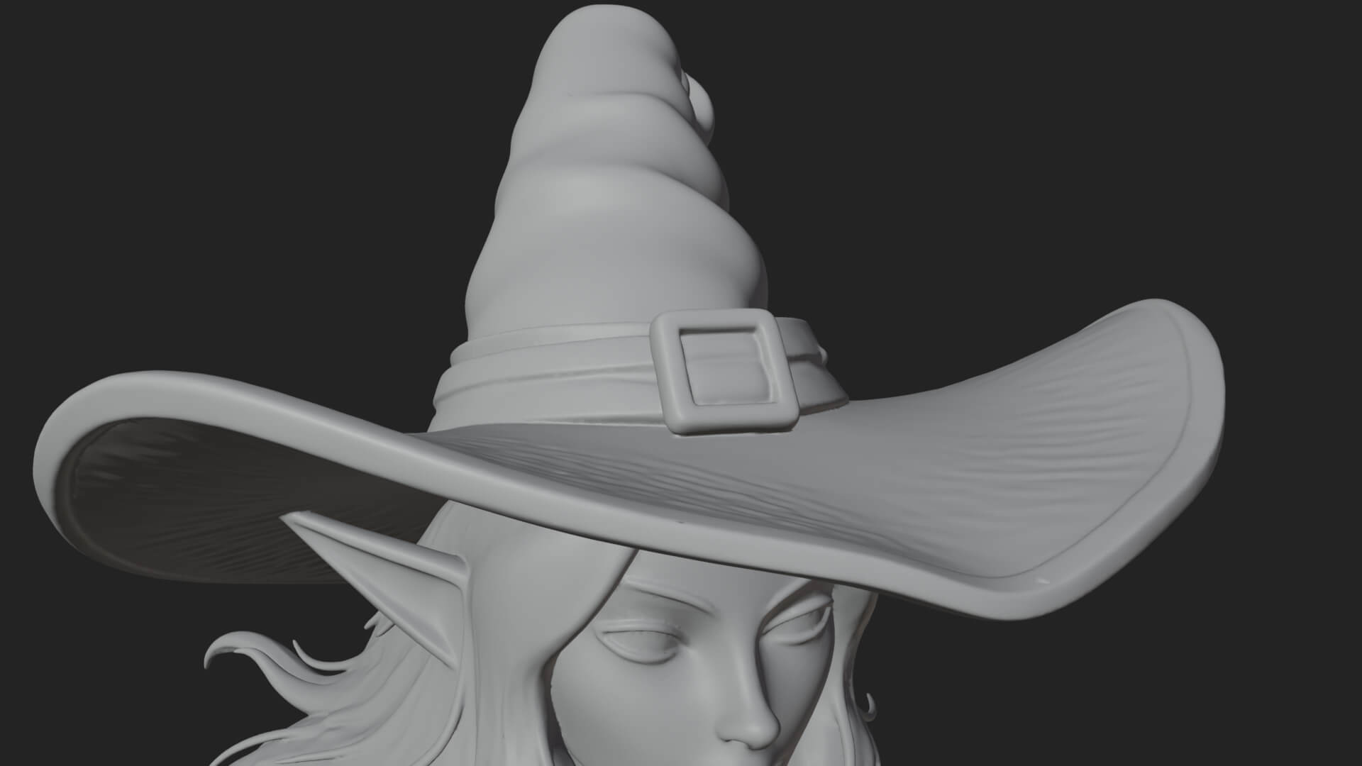 Witch Hat Sorcerer Statue Design 32 3D Print Model 3D Model