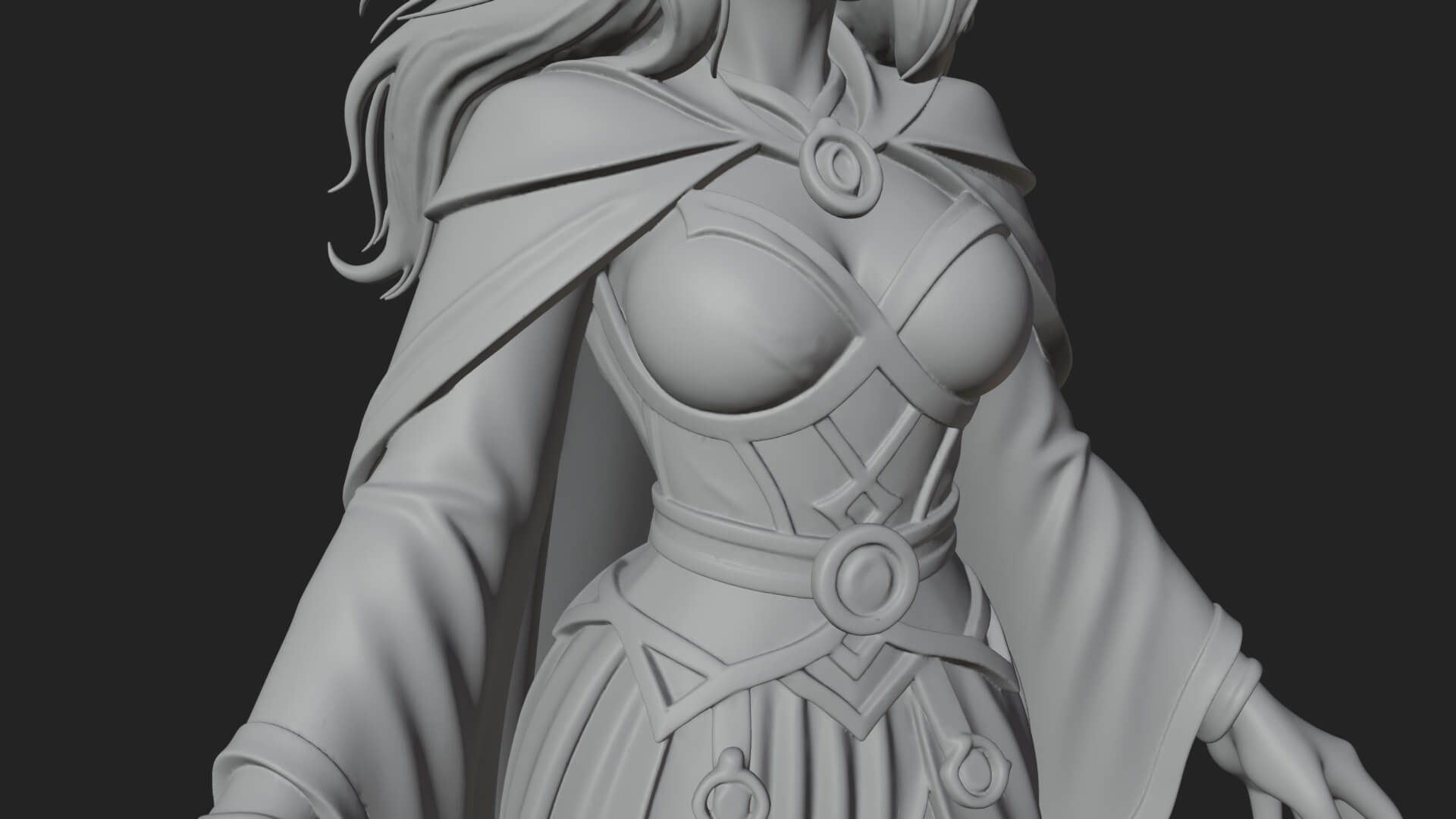 Witch Hat Sorcerer Statue Design 32 3D Print Model 3D Model