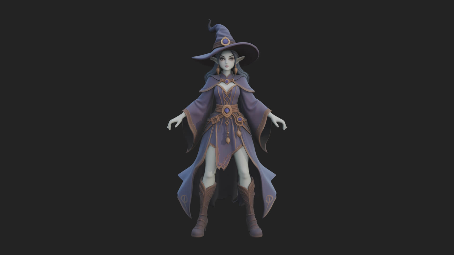 Witch Hat Sorcerer Statue Design 33 3D Print Model 3D Model