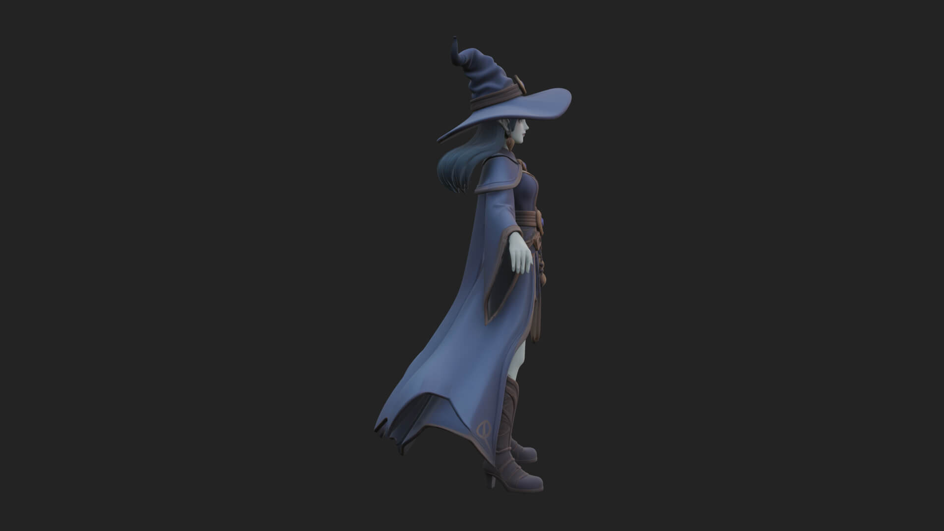 Witch Hat Sorcerer Statue Design 33 3D Print Model 3D Model